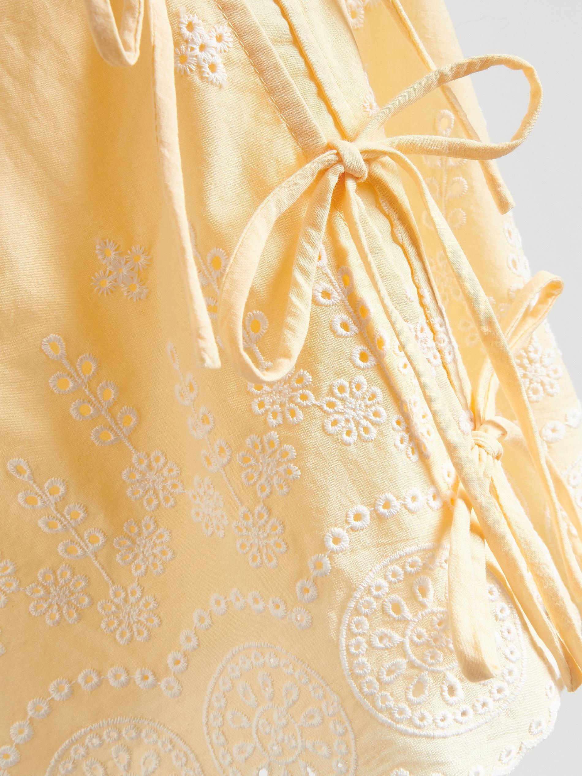 Yellow Blouse With Openwork Details, Yellow, large image number 5