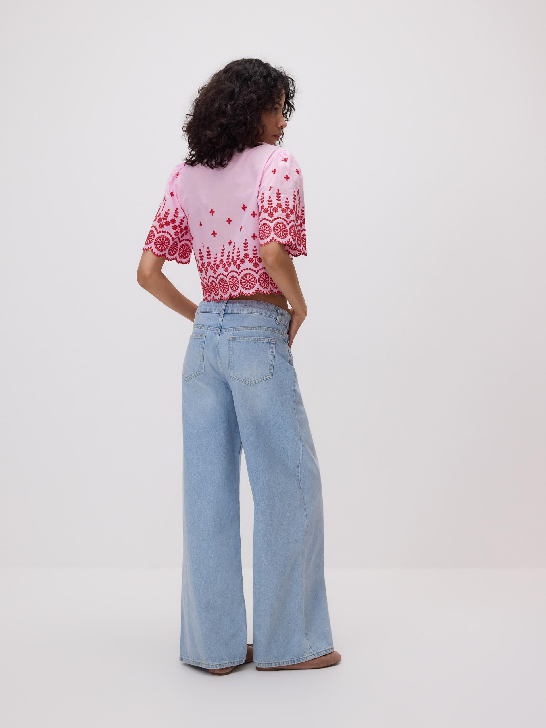 Pink Blouse With Openwork Details, Pink, large image number 3