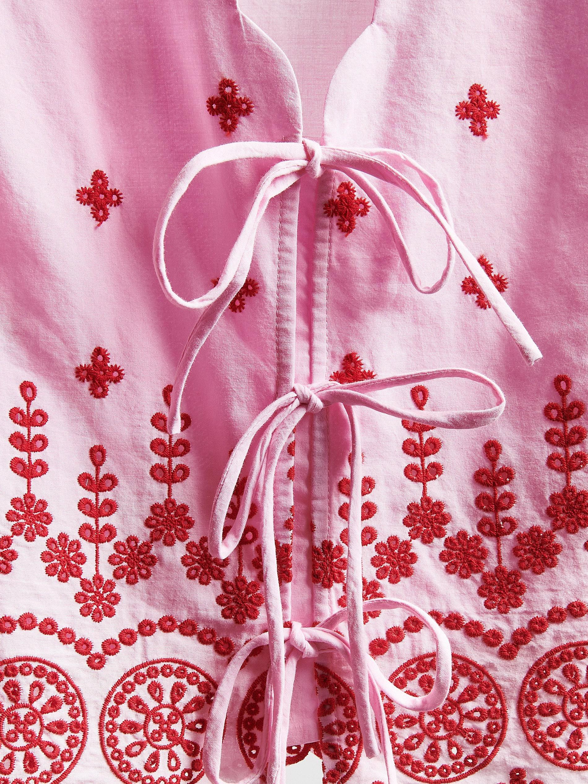 Pink Blouse With Openwork Details, Pink, large image number 5