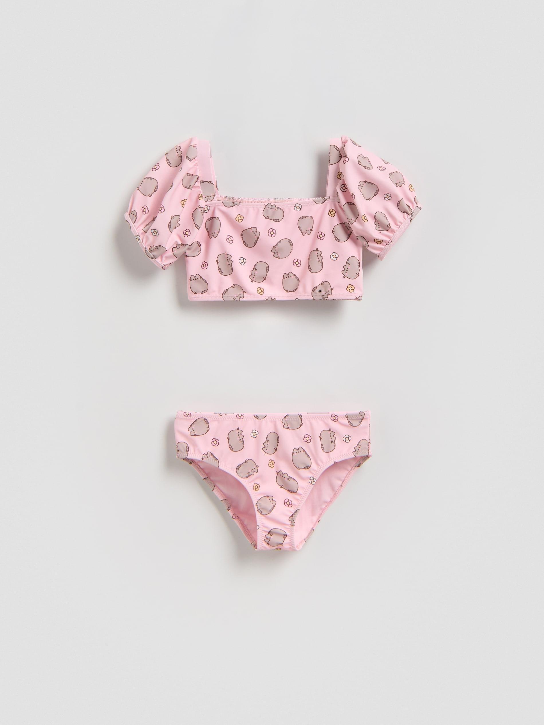 GIRLS` SWIMM ING SUIT PINK, Pink, medium