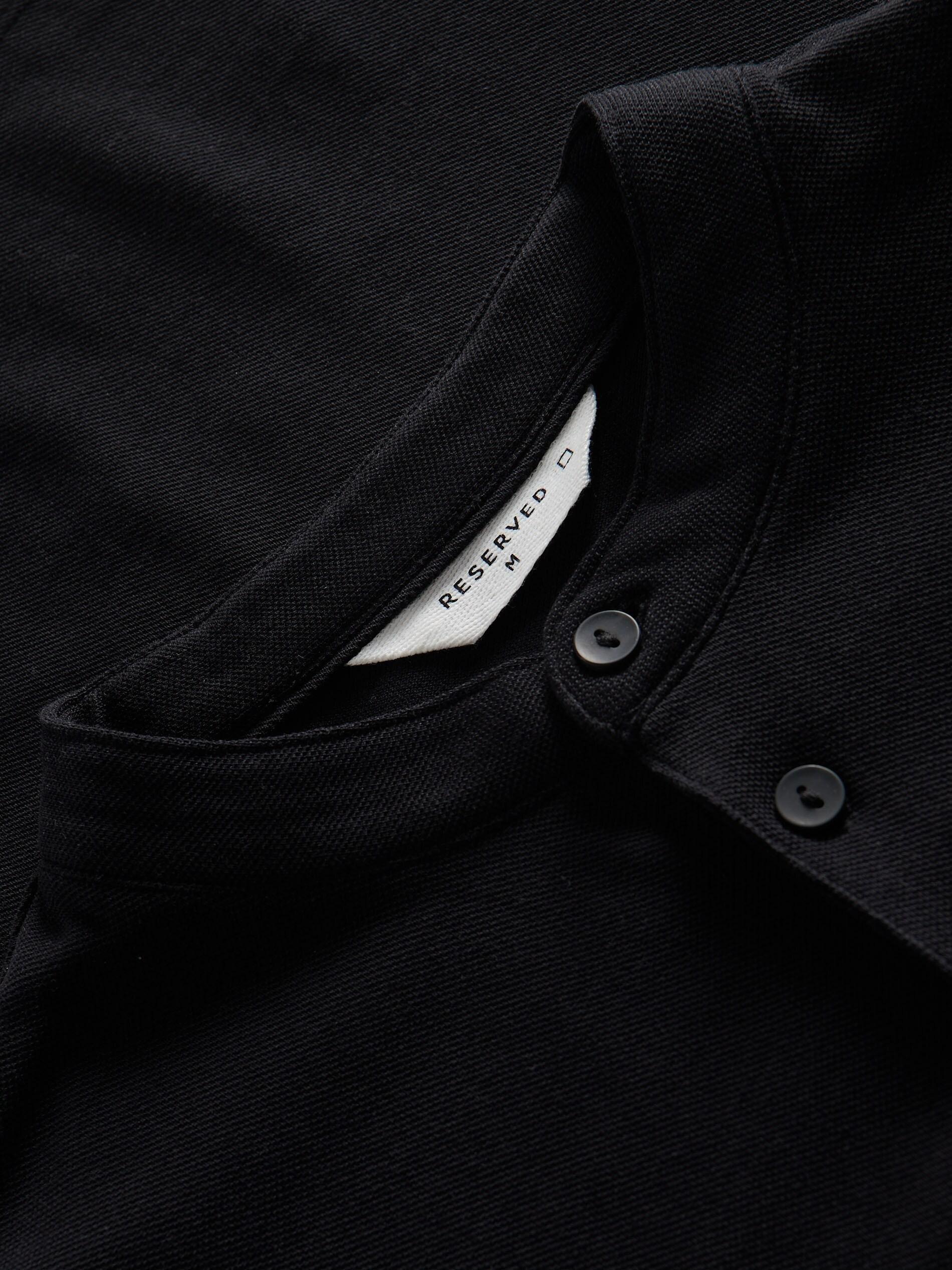Black Stand-Up Collar Polo Shirt, , large image number 1