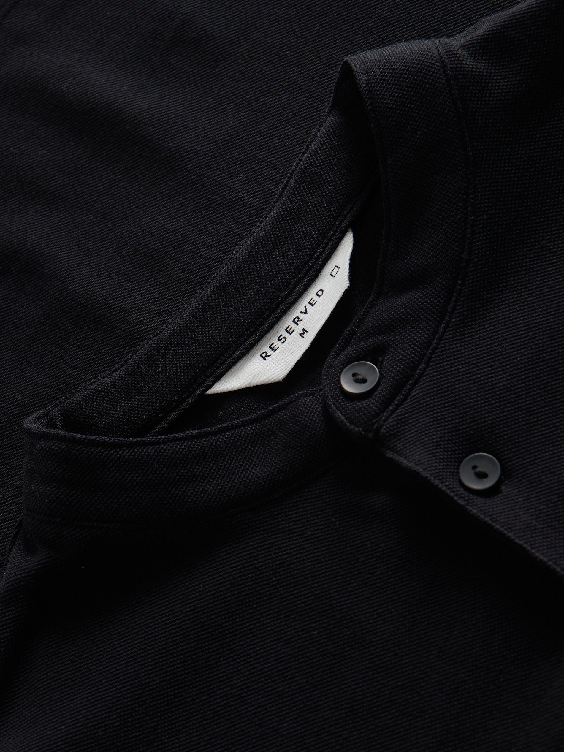 Black Stand-Up Collar Polo Shirt, , large image number 4