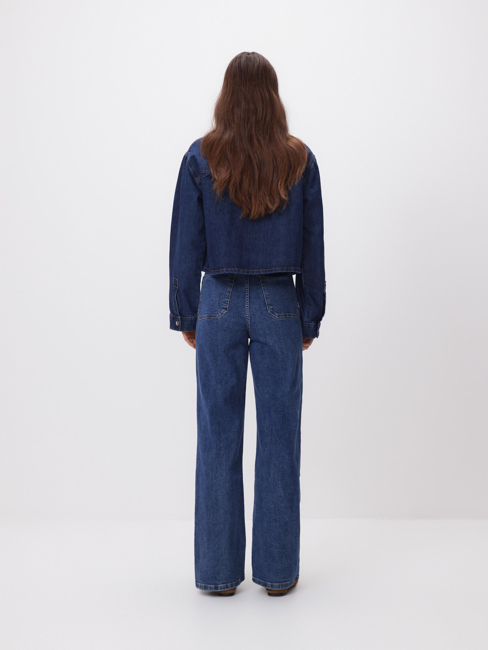 Blue Jeans Wide Leg Jeans With Belt, Blue, large image number 2