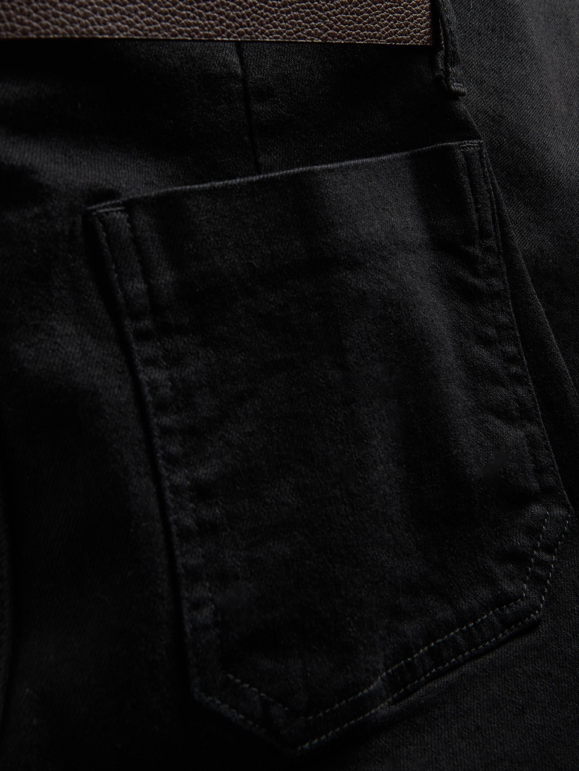 Black Wide Leg Jeans With Belt, Black, large image number 4