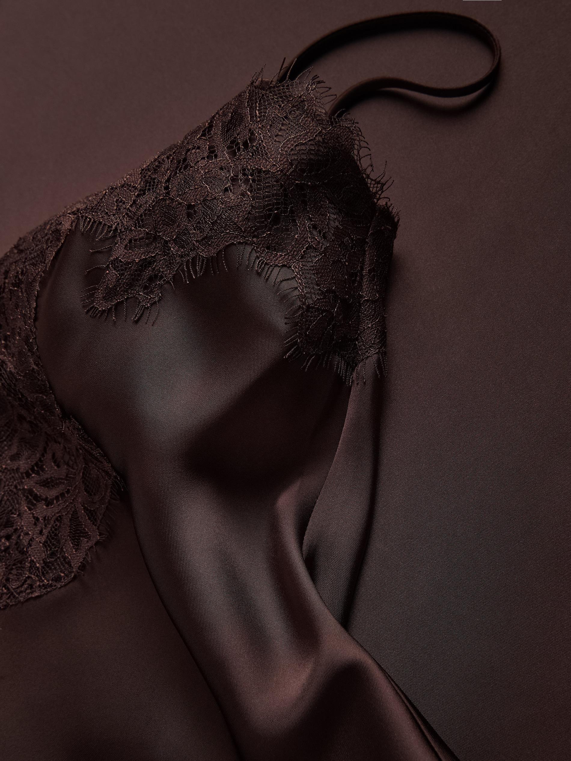 Brown Dress With Lace Detailing, Brown, large image number 5