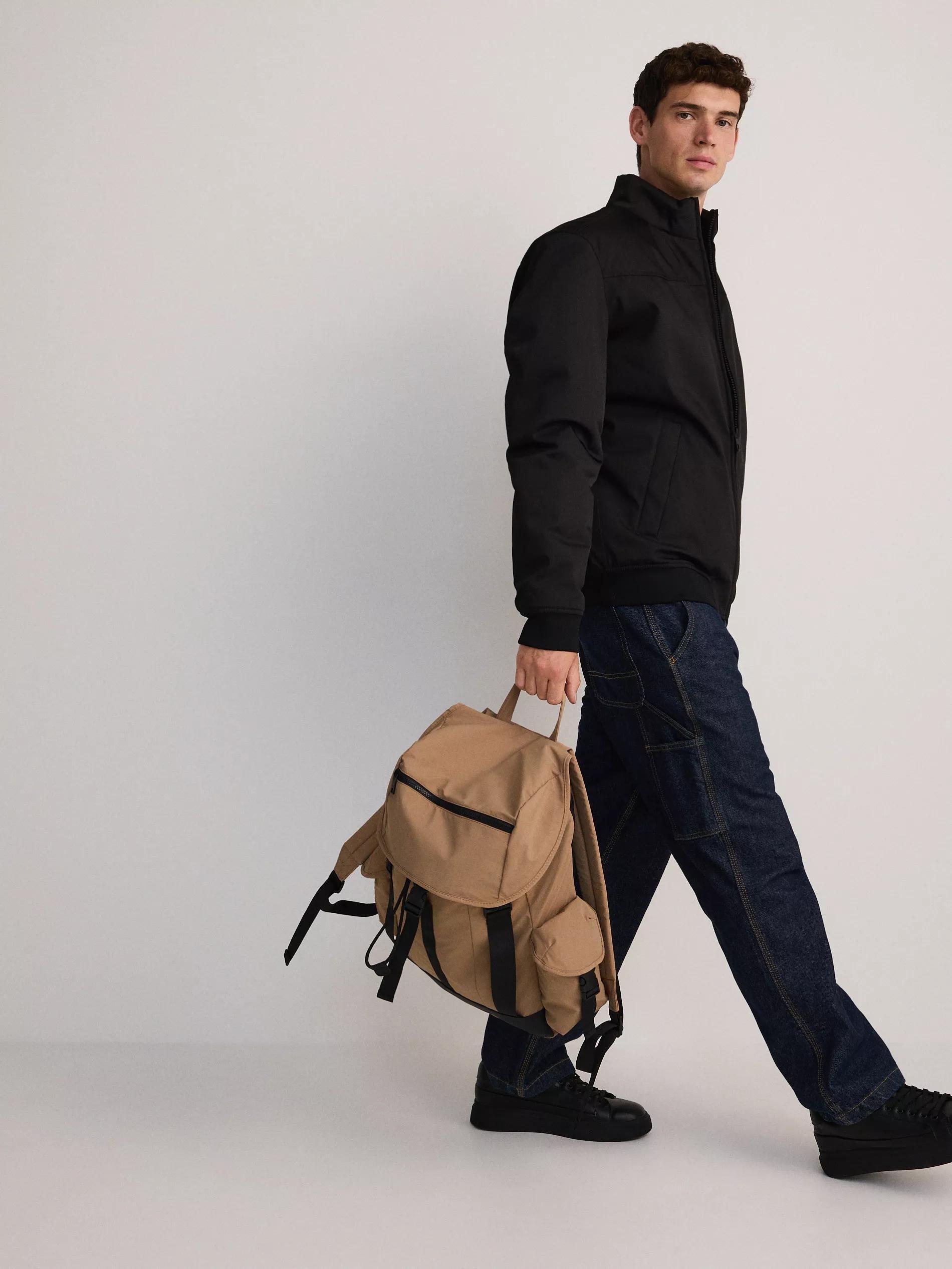 Beige Backpack With Pockets, Beige, large image number 0