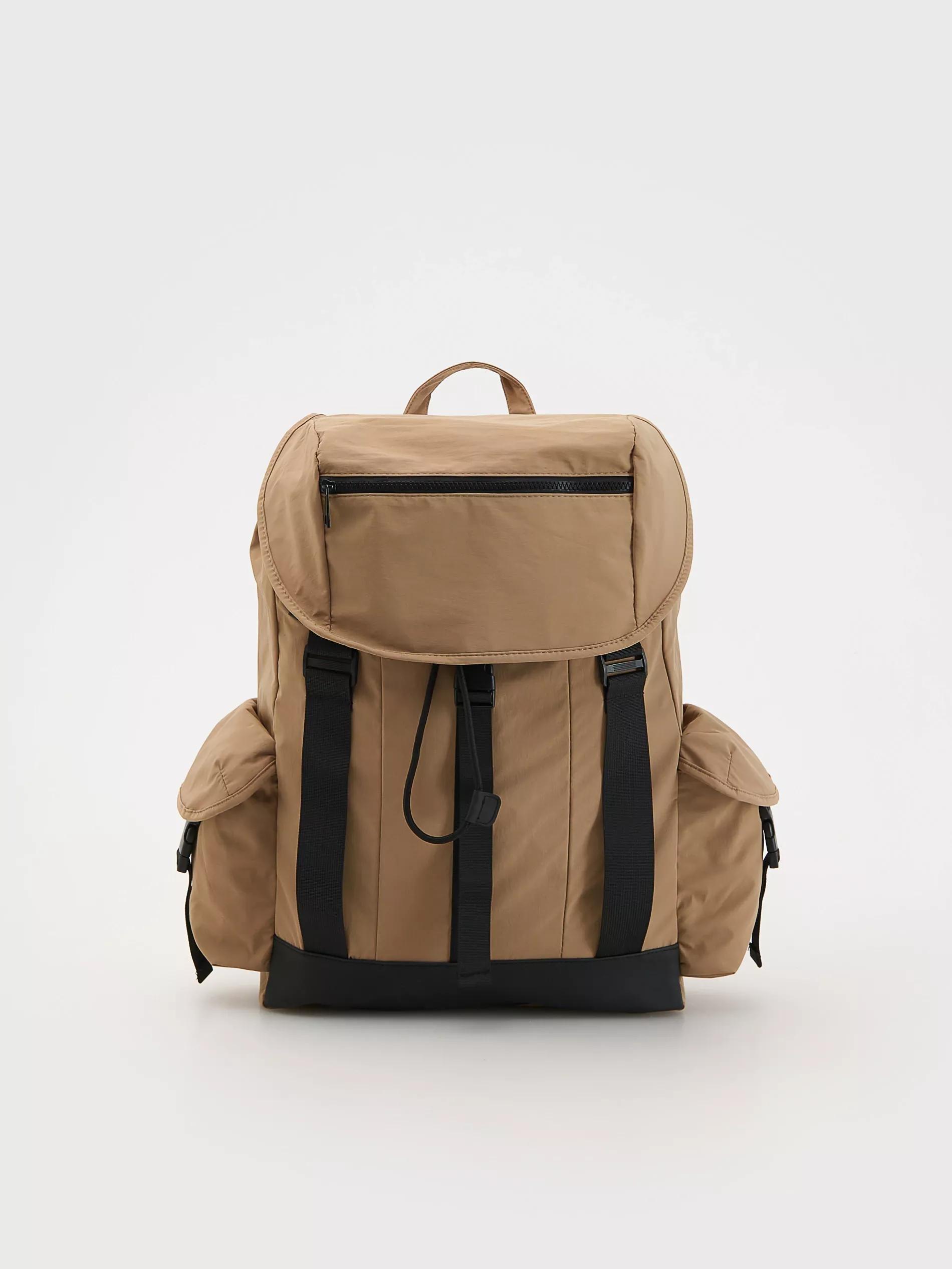 Beige Backpack With Pockets, Beige, large image number 2