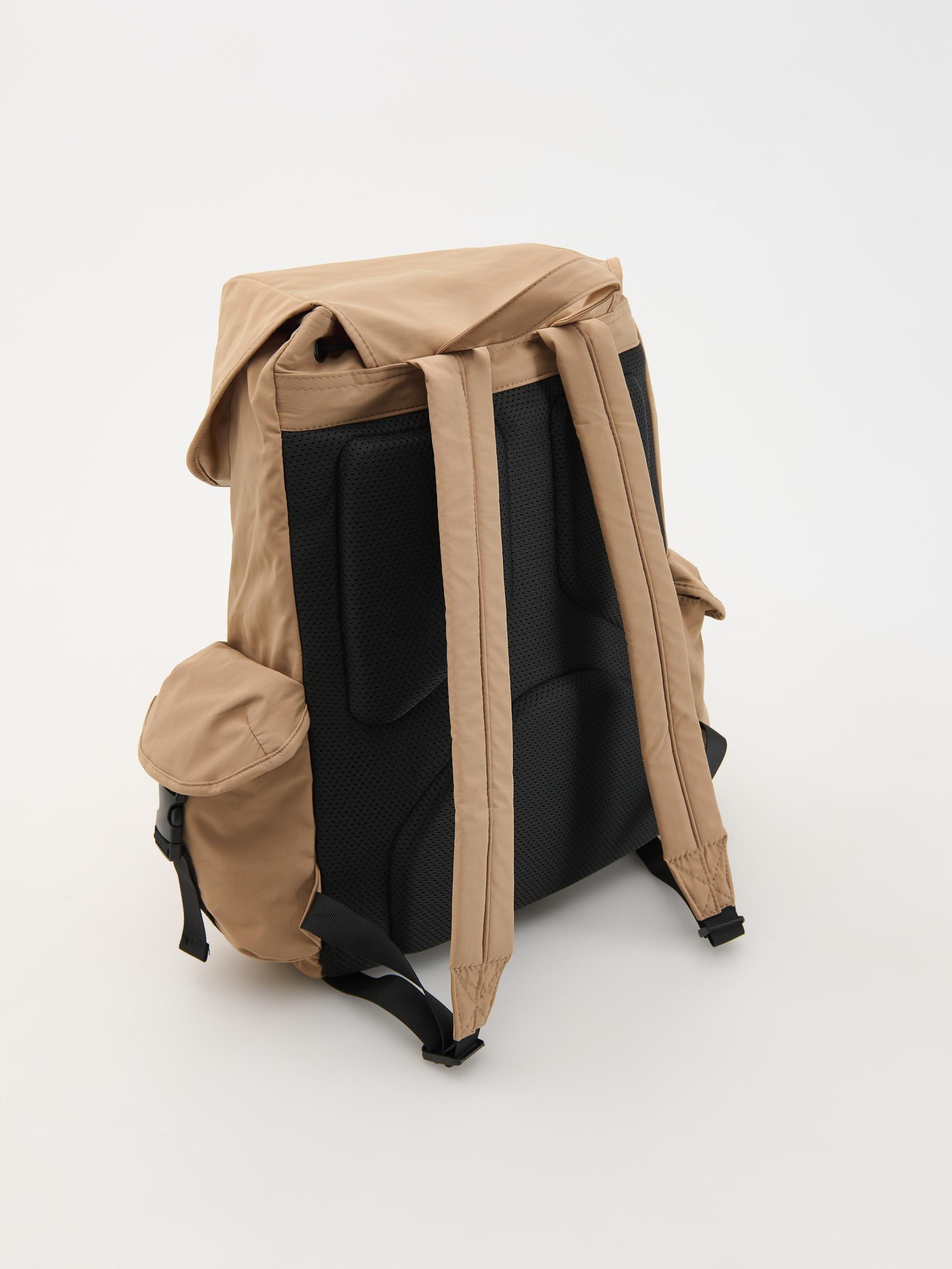 Beige Backpack With Pockets, Beige, large image number 3