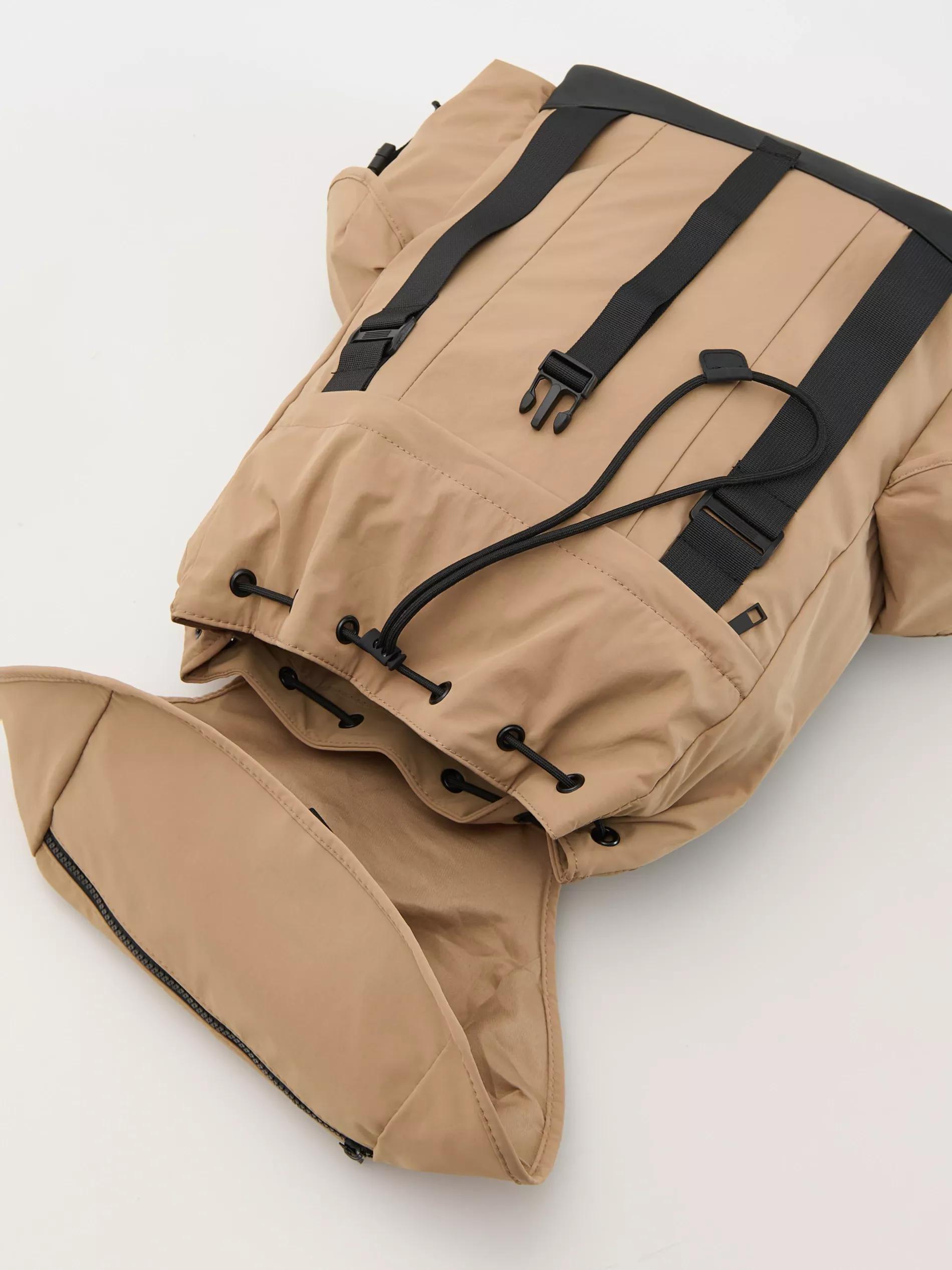 Beige Backpack With Pockets, Beige, large image number 4