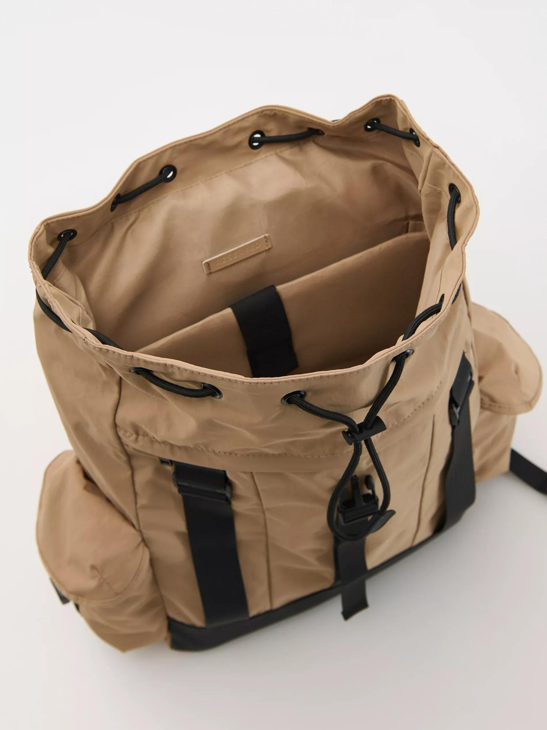 Beige Backpack With Pockets, Beige, large image number 5
