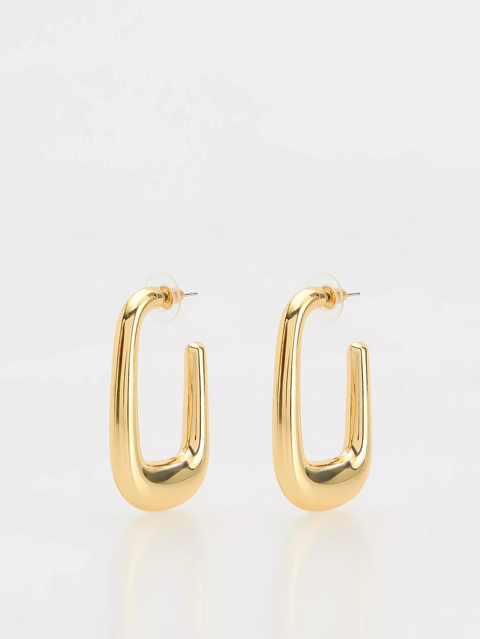 Golden Dangle Earrings, Golden, large image number 0