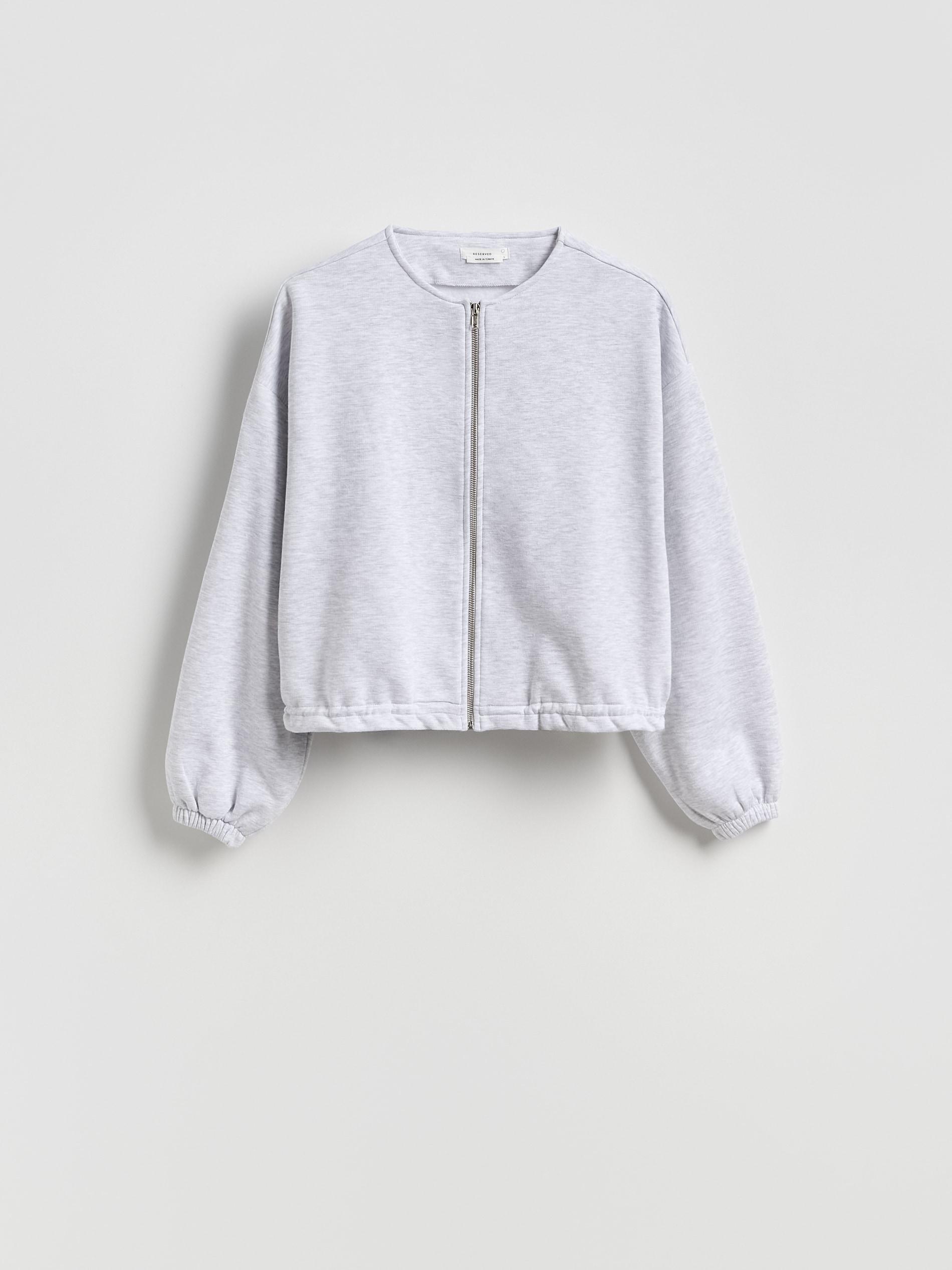 Grey Sweatshirt With Drawstring Hem, Light grey, large image number 4