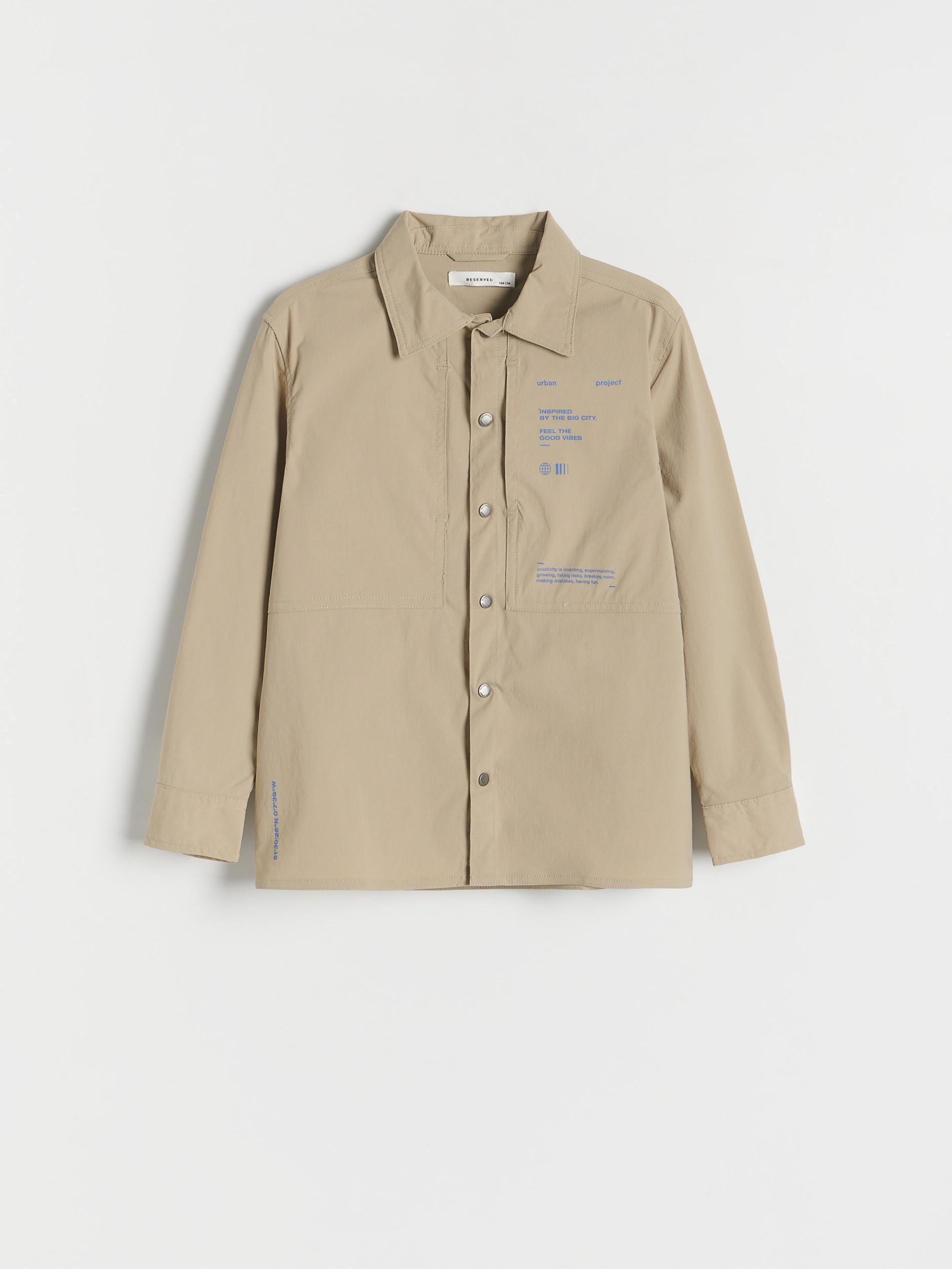 Beige Printed Shirt, Kids Boys, , large image number 2