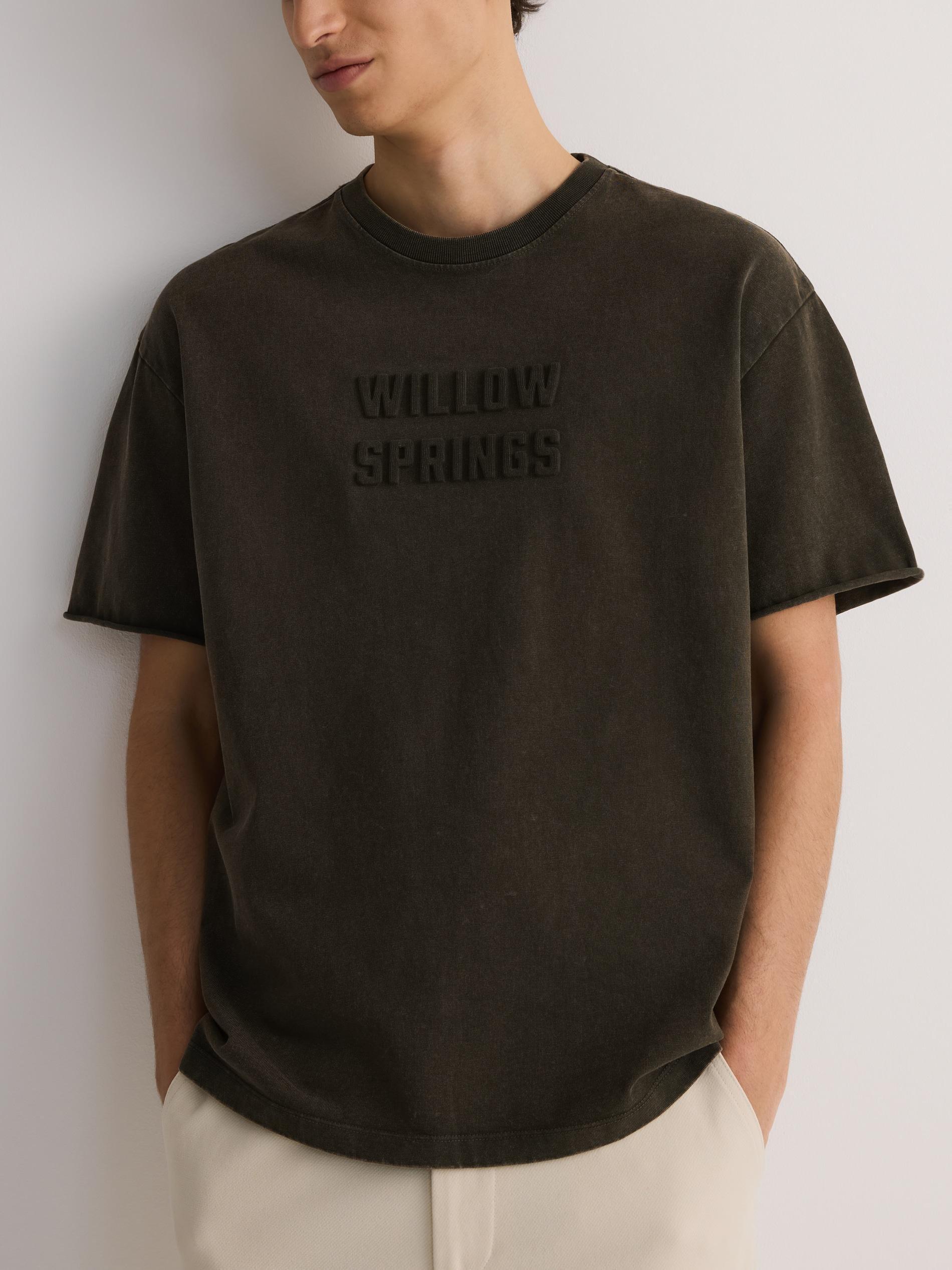 Brown Boxy T-Shirt With Wash Effect, , medium