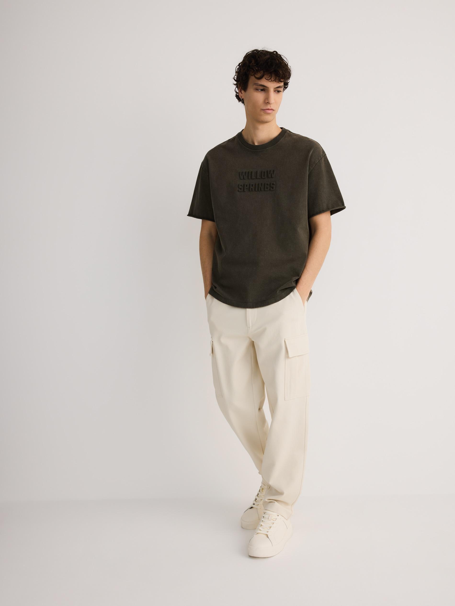 Brown Boxy T-Shirt With Wash Effect, , large image number 1