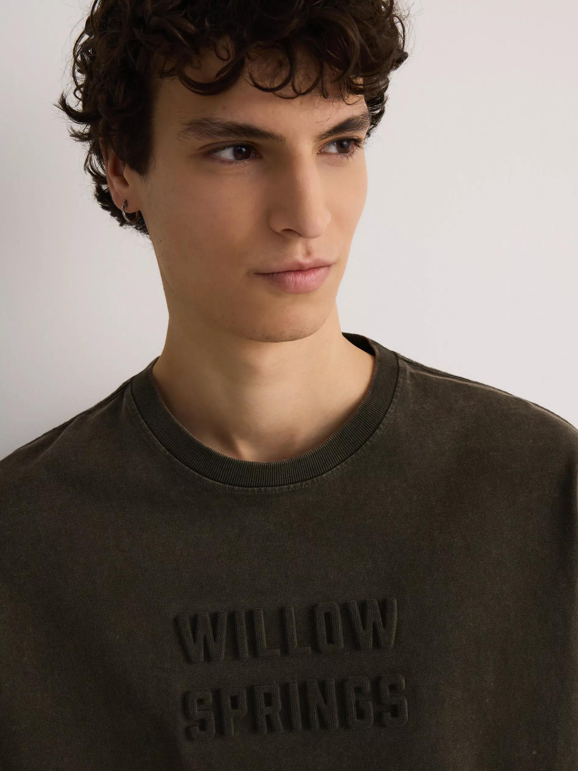 Brown Boxy T-Shirt With Wash Effect, , large image number 3