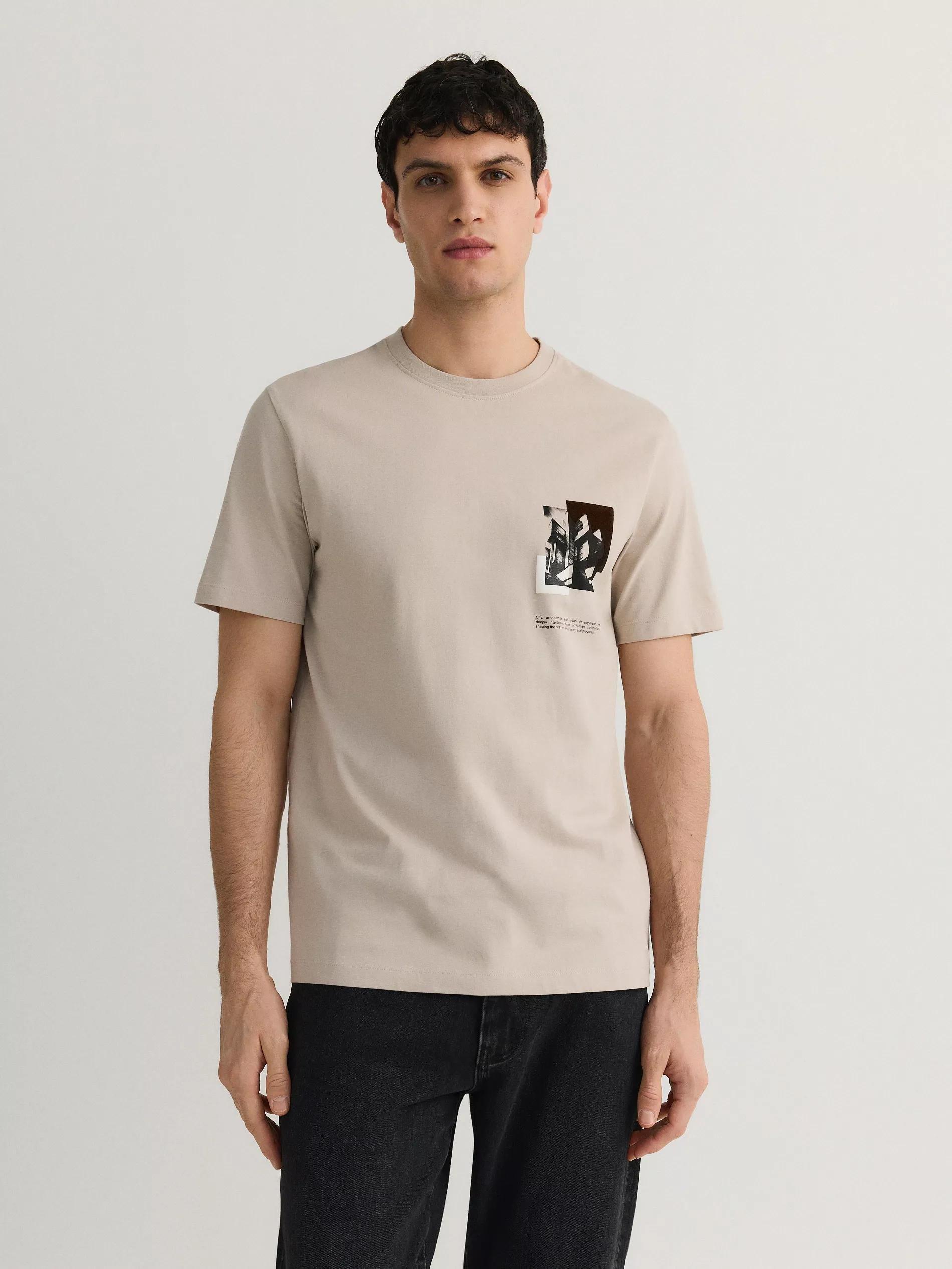 Cream Regular T-Shirt With Print, , large image number 1