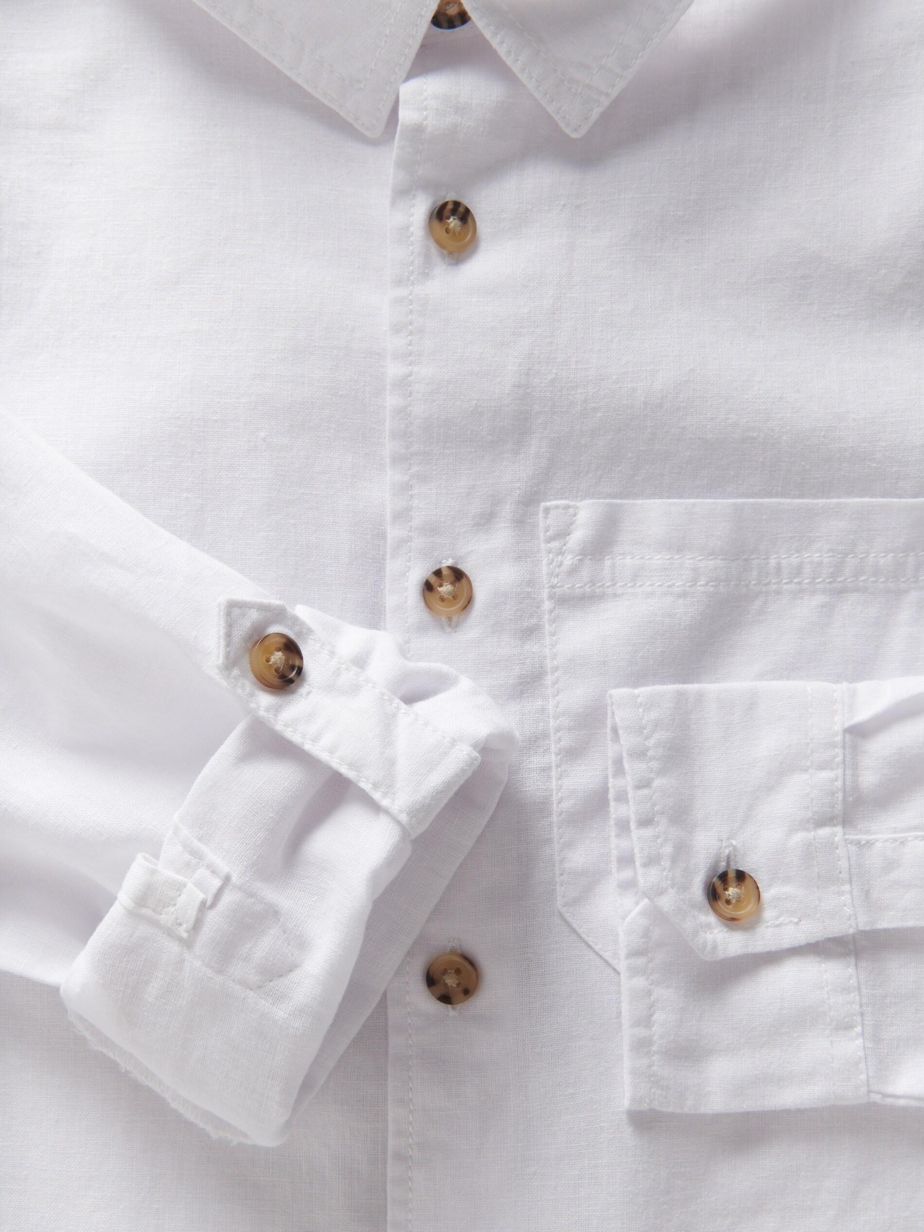 White Linen Shirt, Kids Boys, , large image number 4
