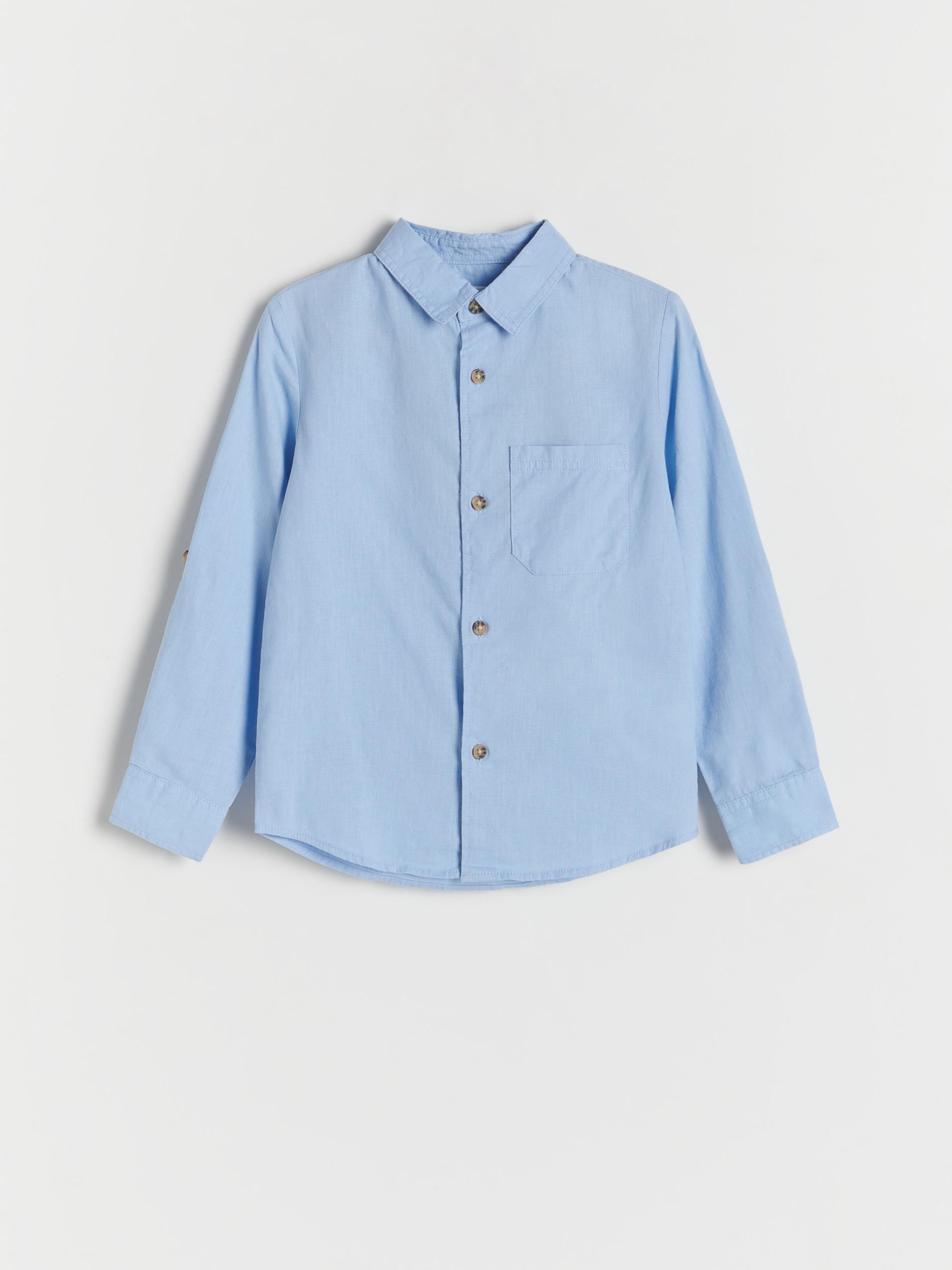 Blue Linen Shirt, Kids Boys, Blue, large image number 2