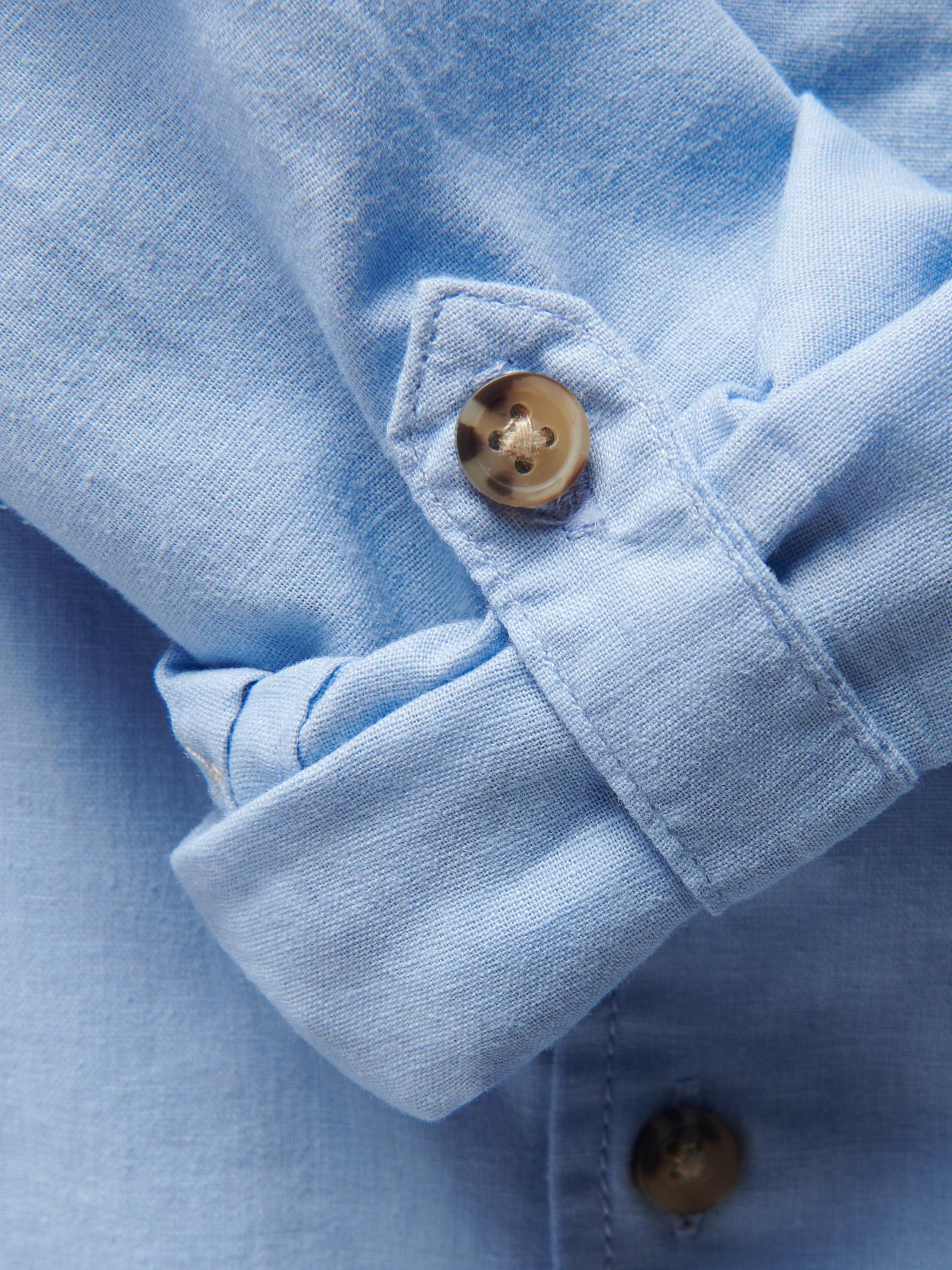 Blue Linen Shirt, Kids Boys, Blue, large image number 4