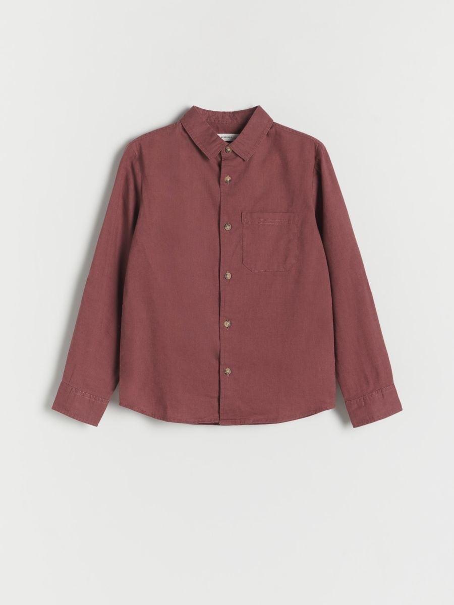 Maroon Linen Rich Shirt, , large image number 0