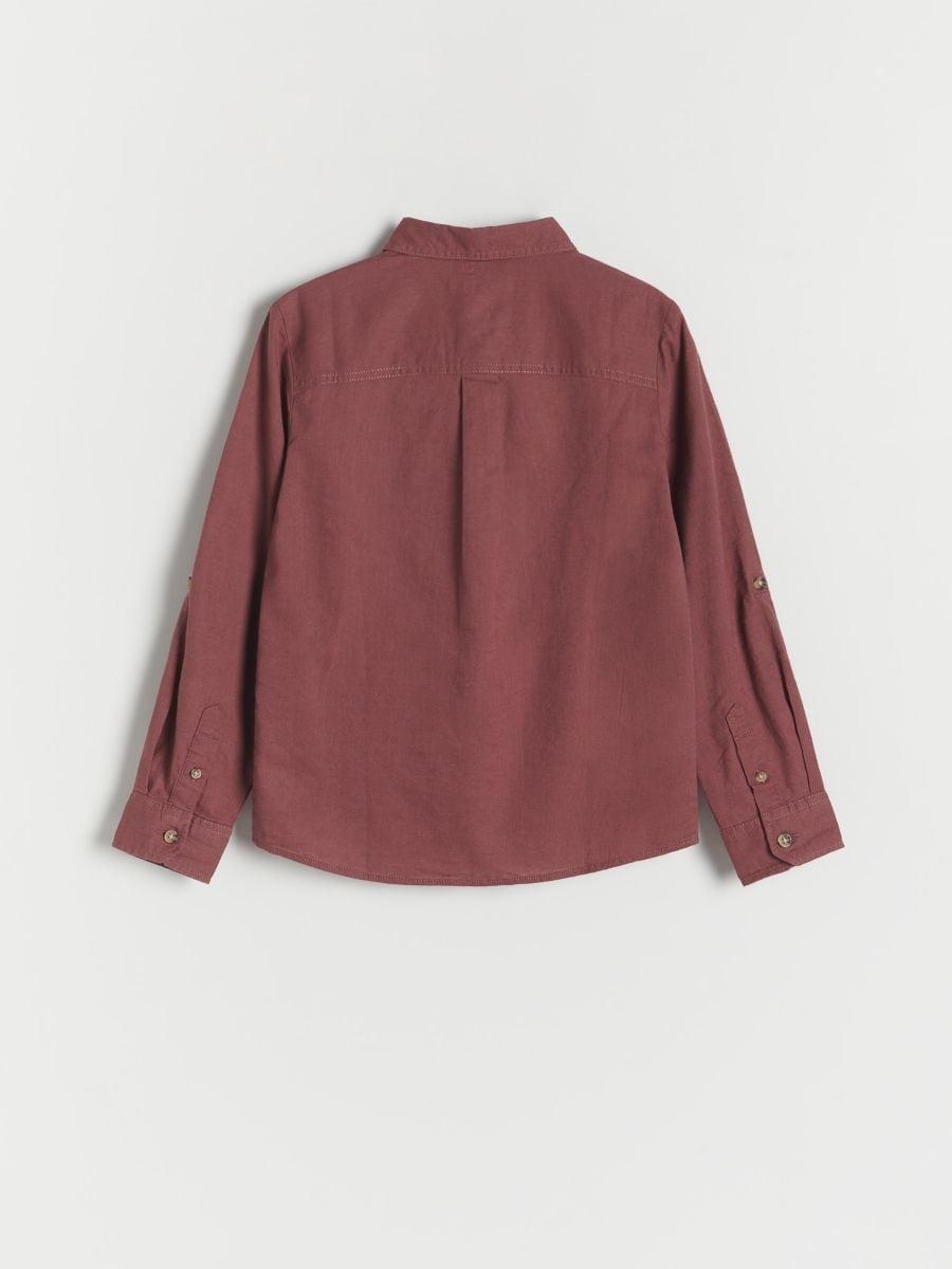 Maroon Linen Rich Shirt, , large image number 1