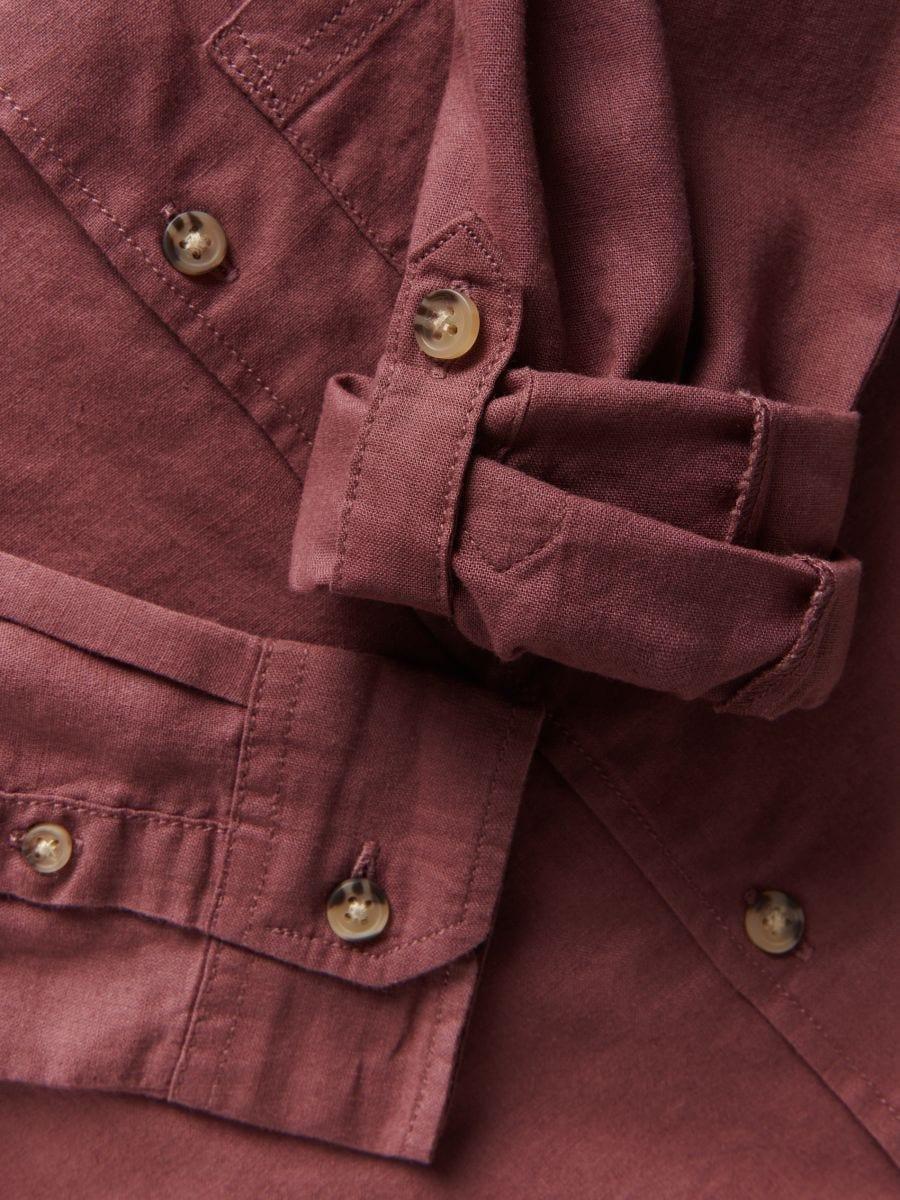 Maroon Linen Rich Shirt, , large image number 2