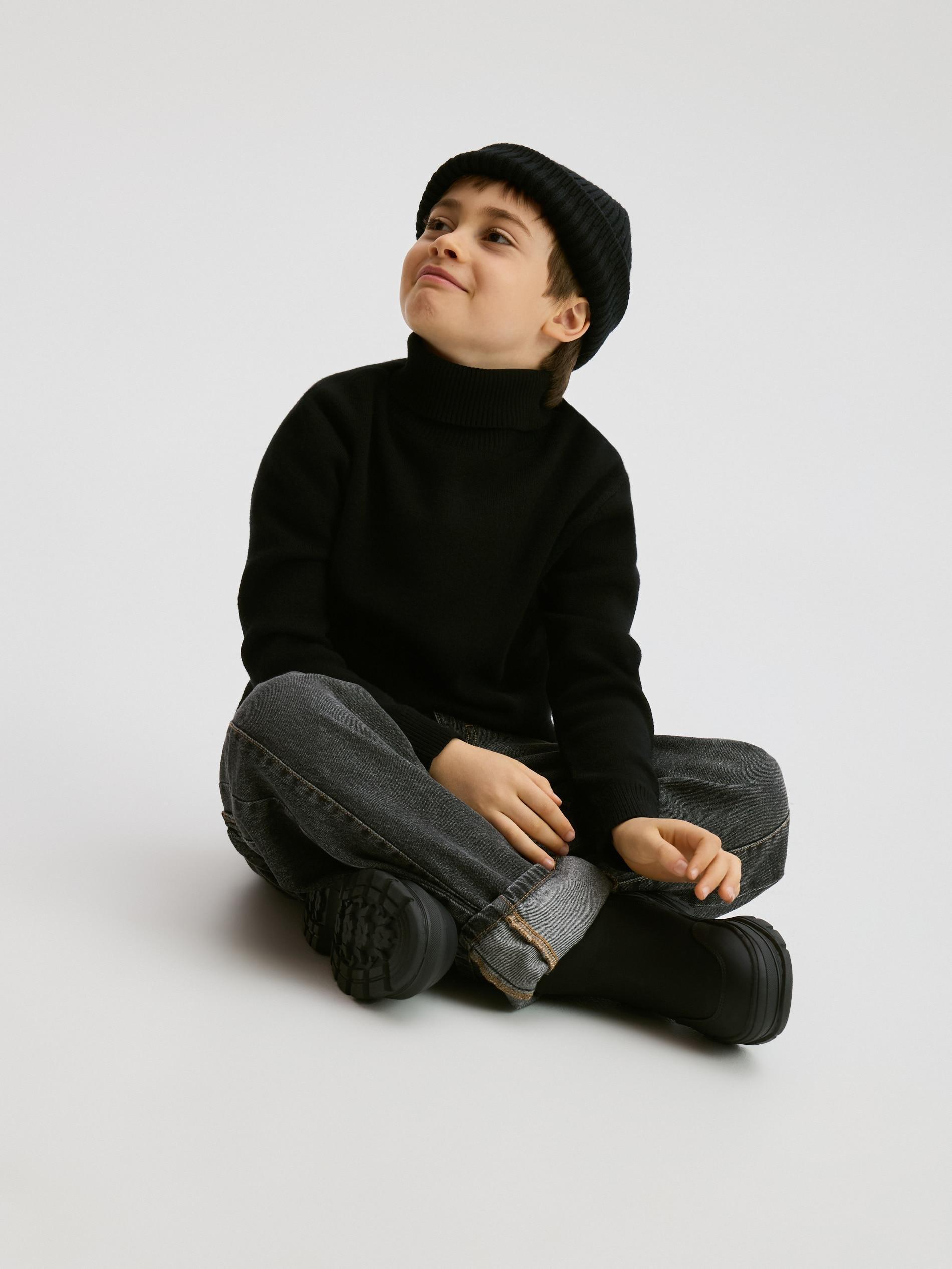 Black Classic Turtleneck, Black, medium