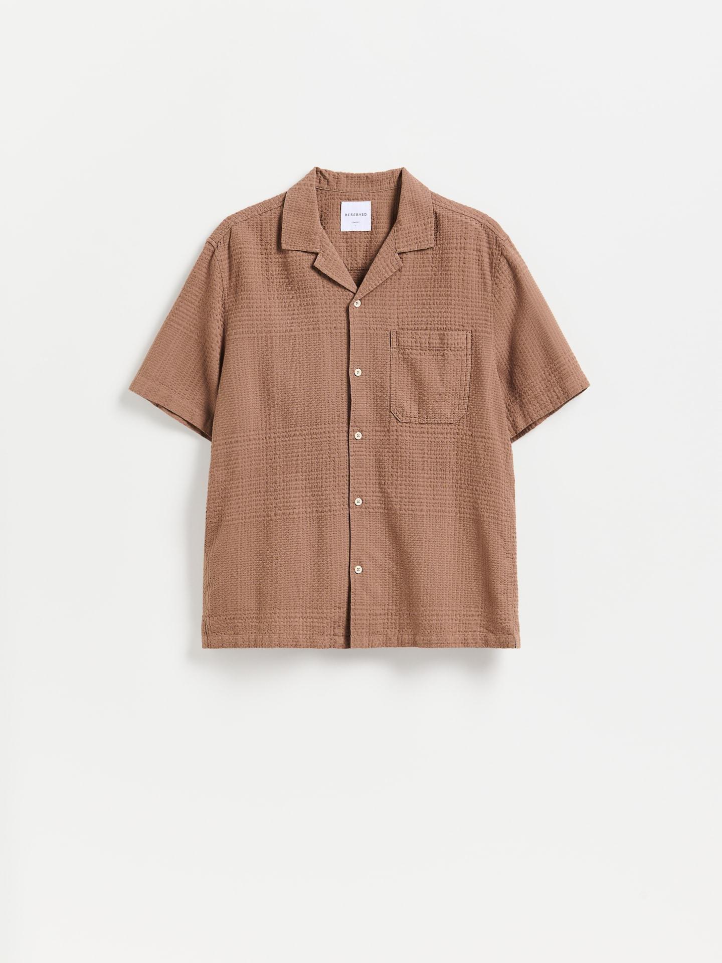 Brown Comfort Fit Structural Fabric Shirt, Brown, large image number 4