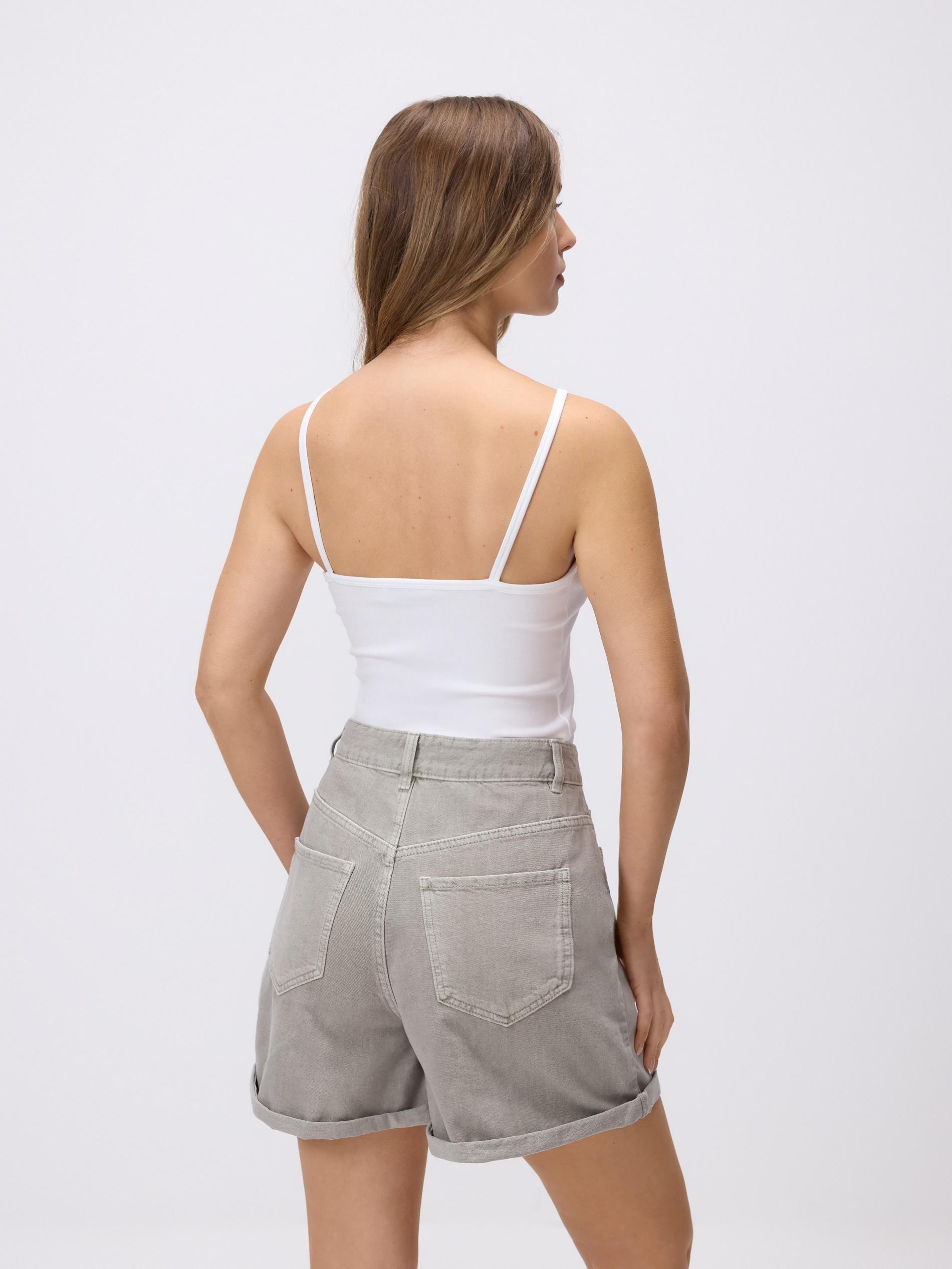 Green Denim Shorts, 7401_81J, medium
