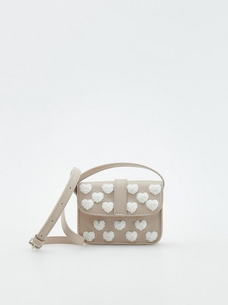 Reserved - cream Hearts bag
