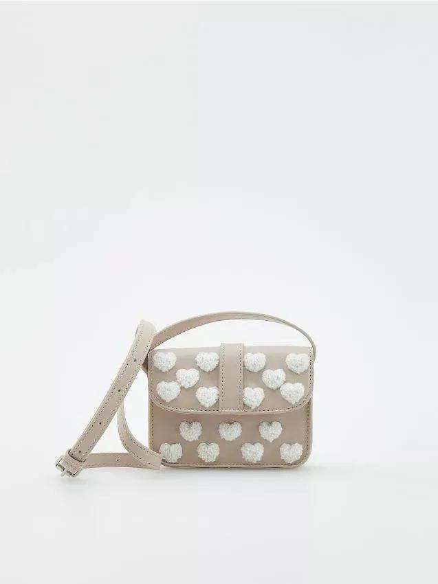 White Hearts Bag, Kids Girls, Ivory, large image number 0