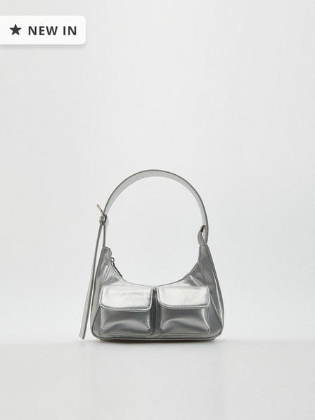 Reserved - silver Metallic effec handbag