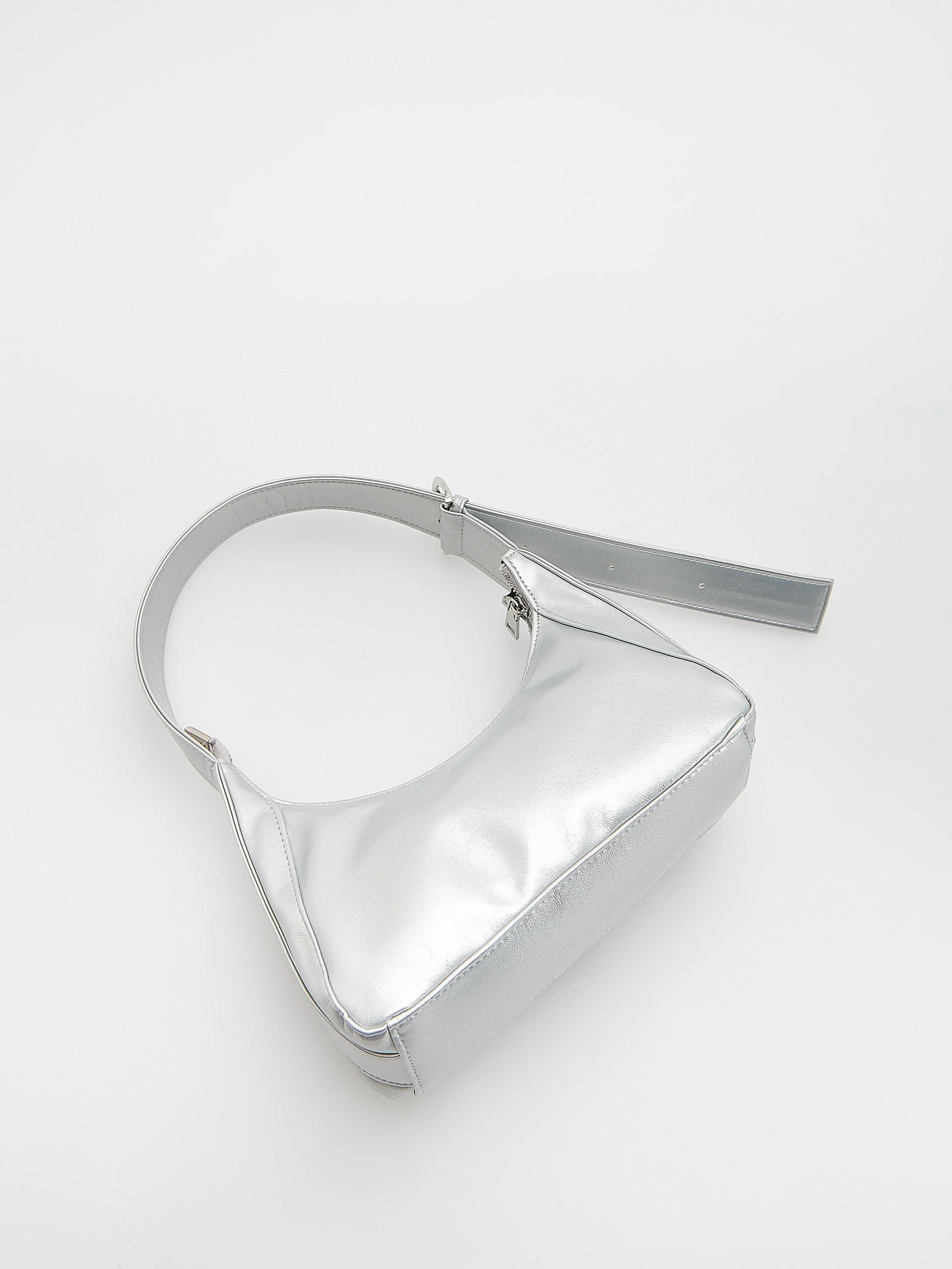 Silver Metallic Effect Handbag, Kids Girls, Silver, large image number 3