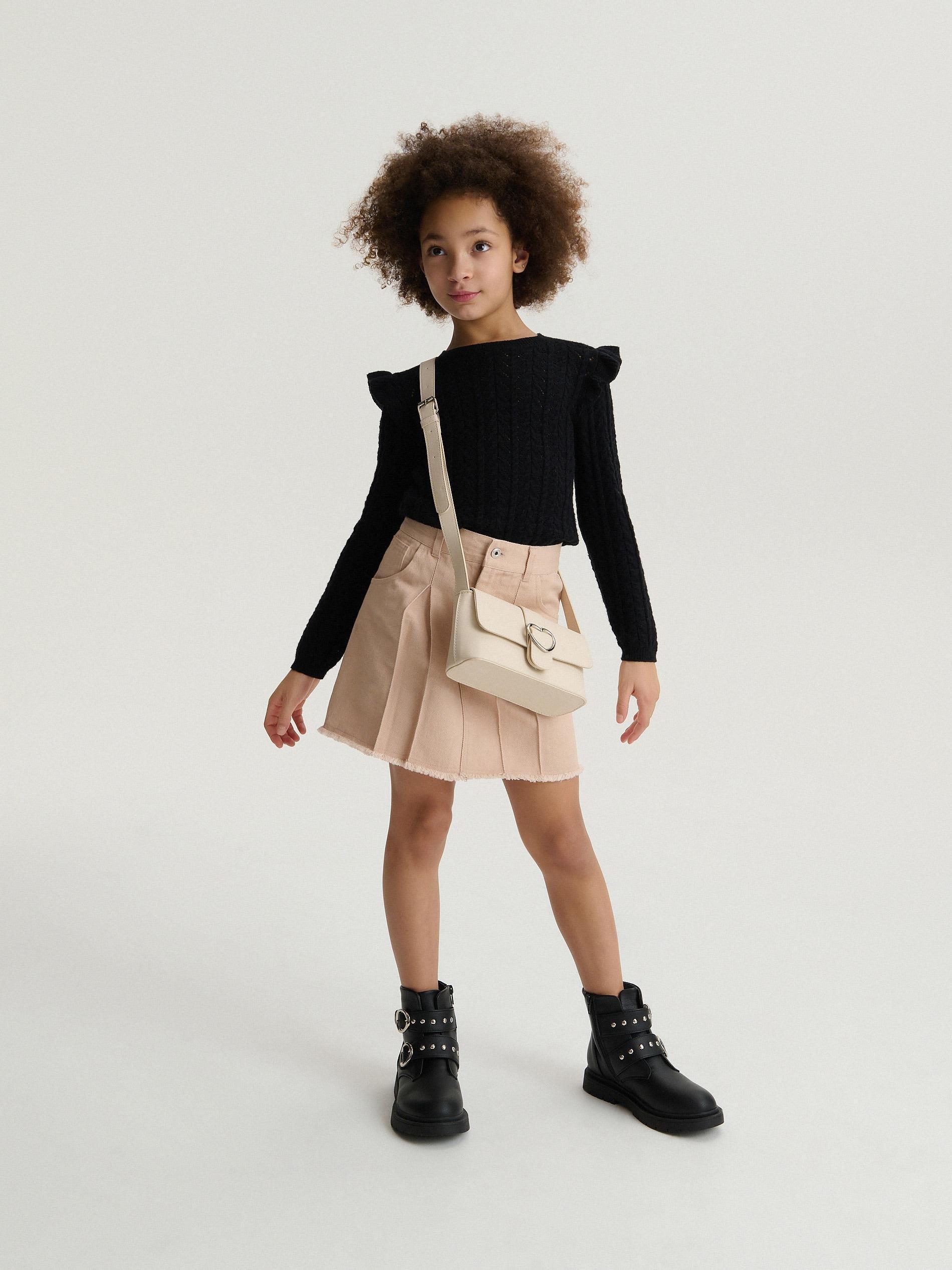Beige Messenger Bag, Kids Girls, Beige, large image number 6
