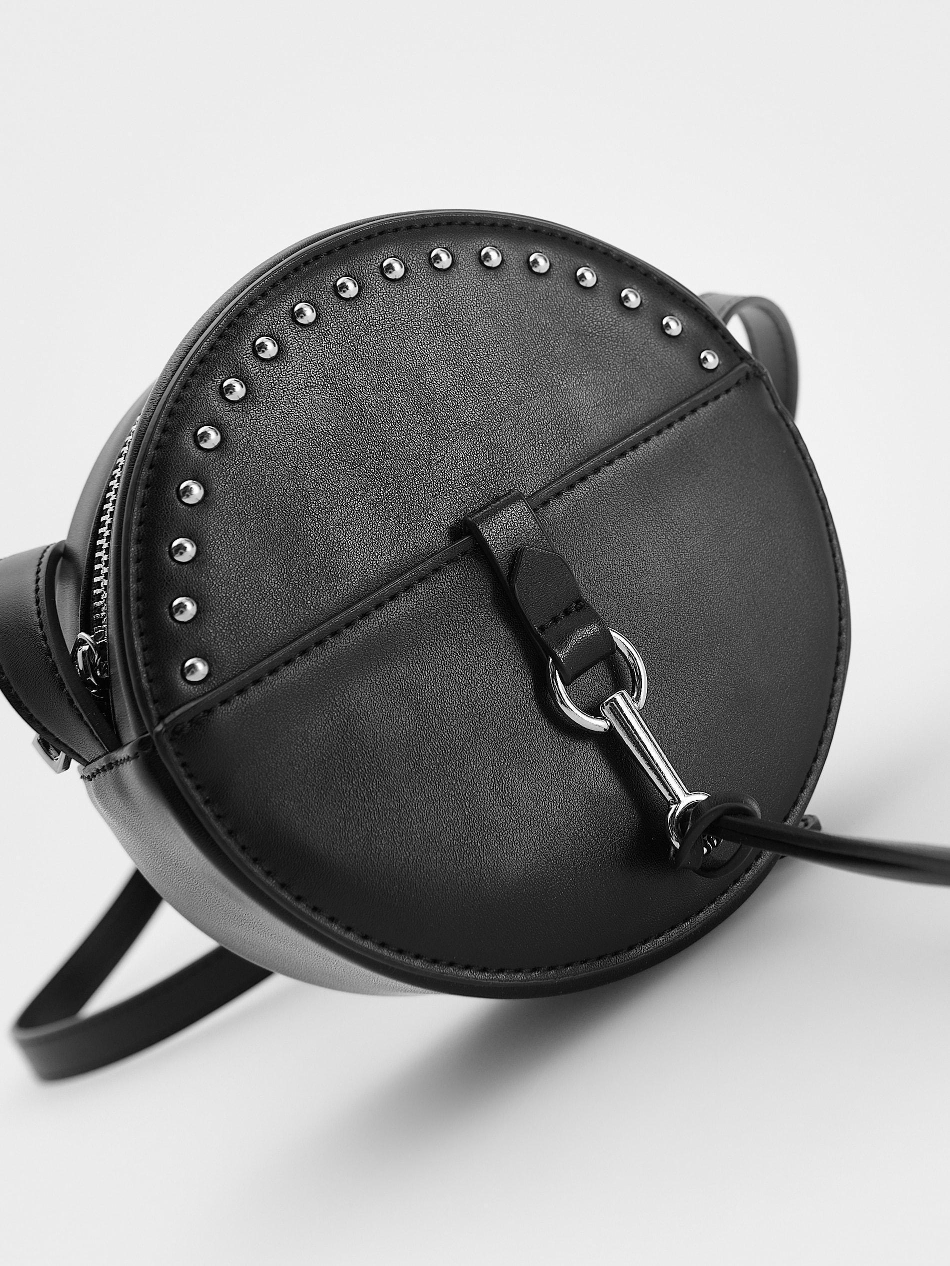 Reserved - Round Faux Leather Bag