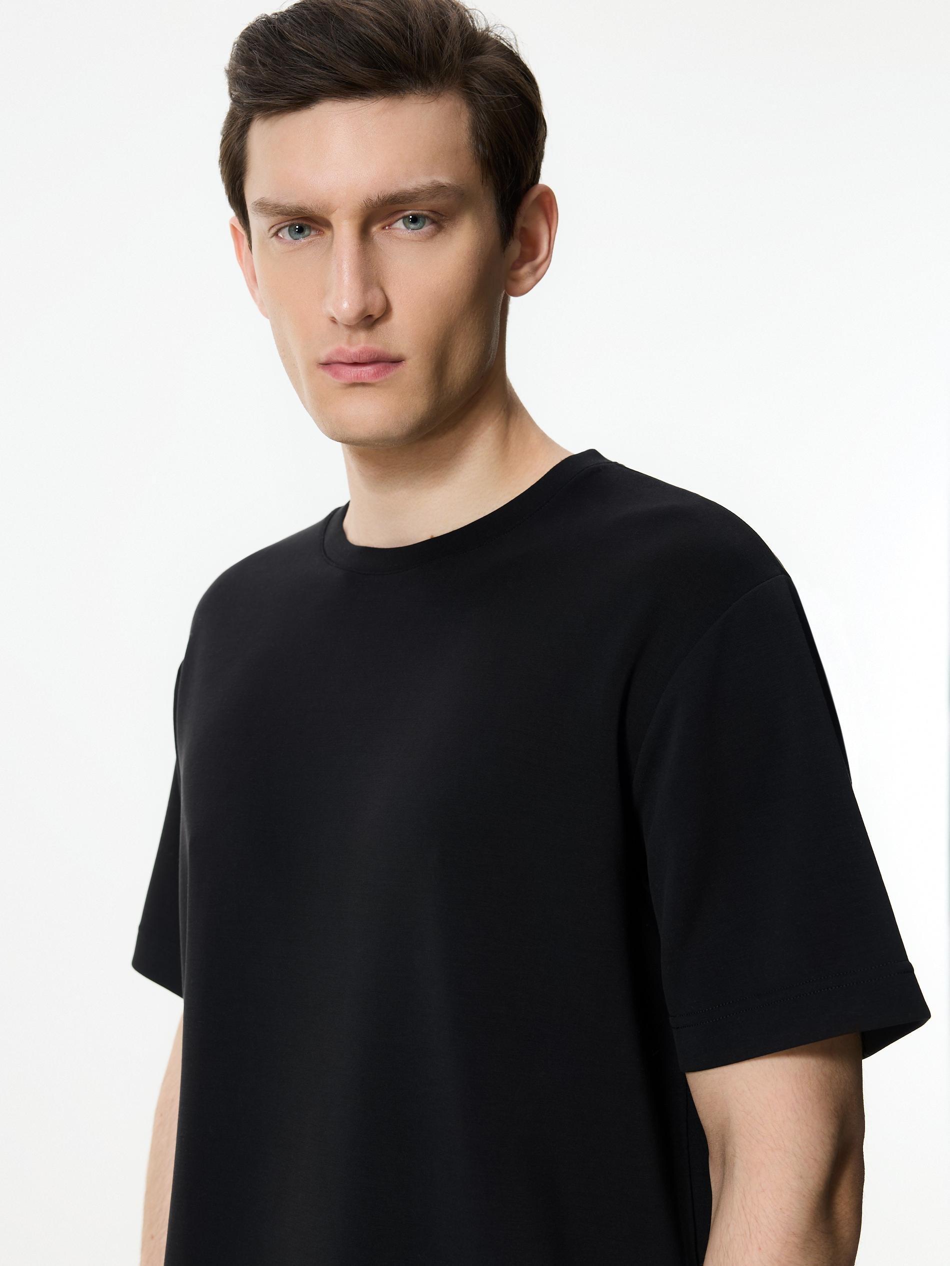 Black Regular Fit T-Shirt Made With Modal, Black, large image number 0