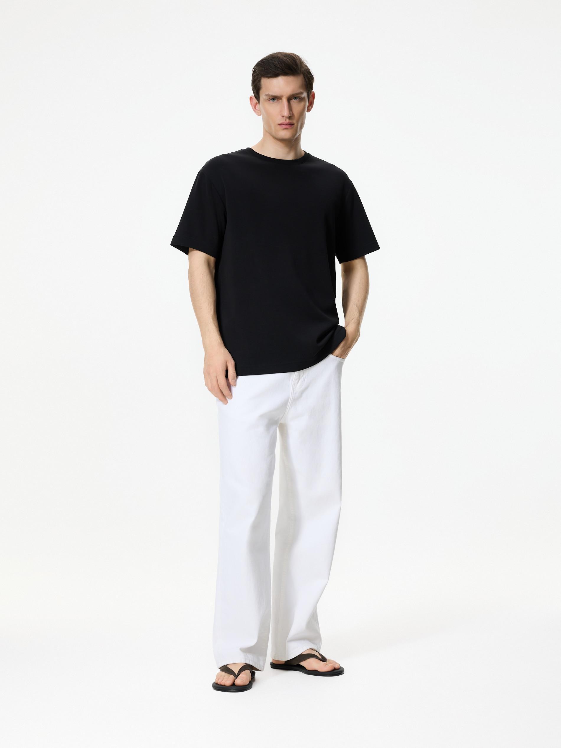 Black Regular Fit T-Shirt Made With Modal, Black, large image number 1