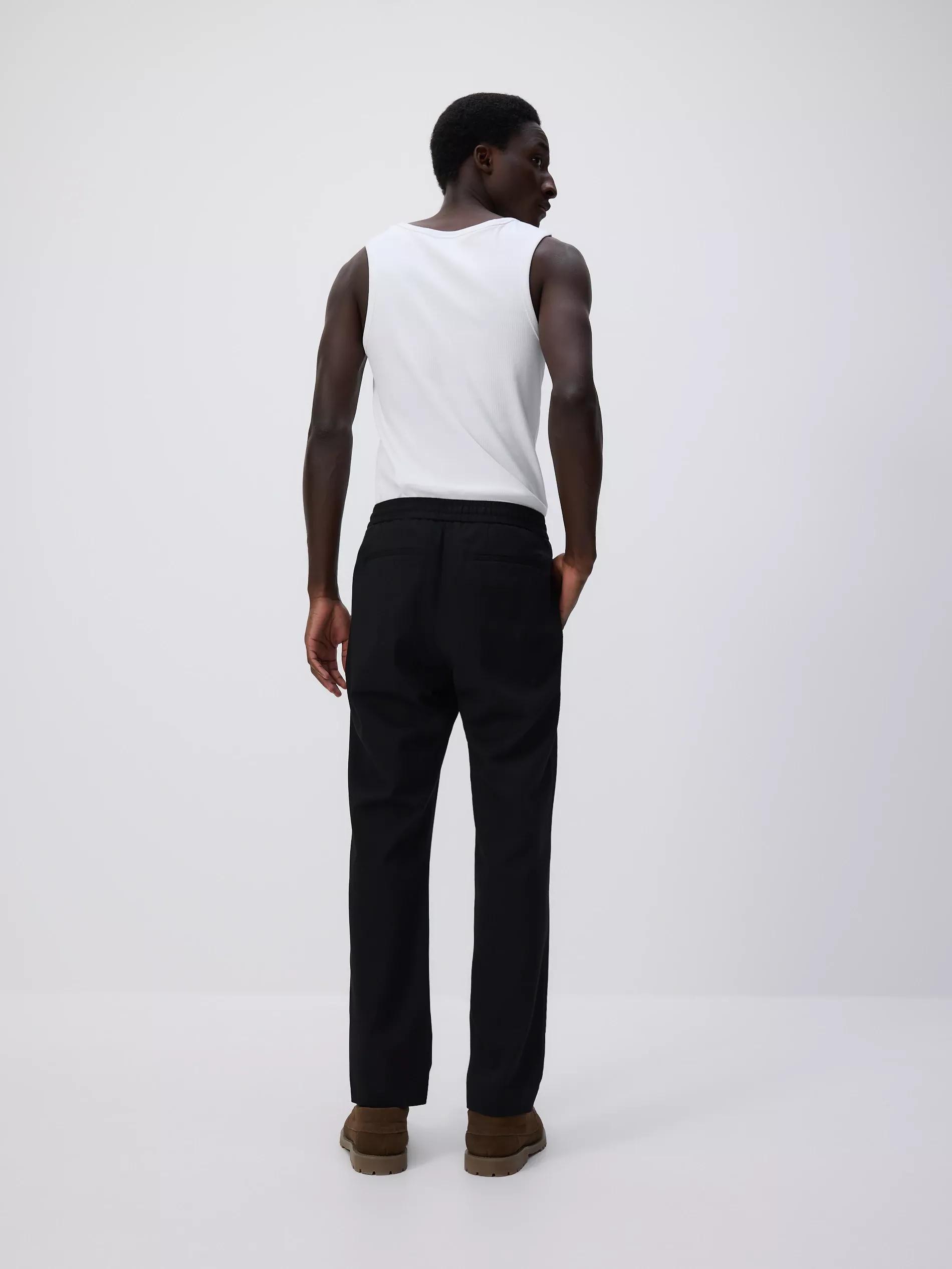 Black Viscose Rich Joggers, , large image number 4