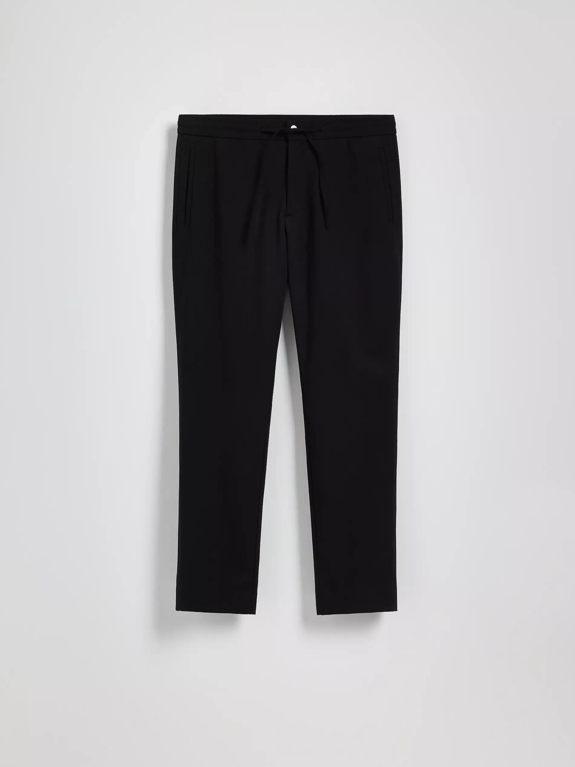 Black Viscose Rich Joggers, , large image number 5