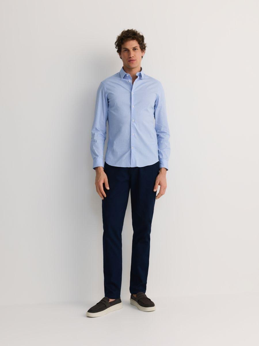 Blue Slim Chinos With High Cotton Content, Navy, large image number 1