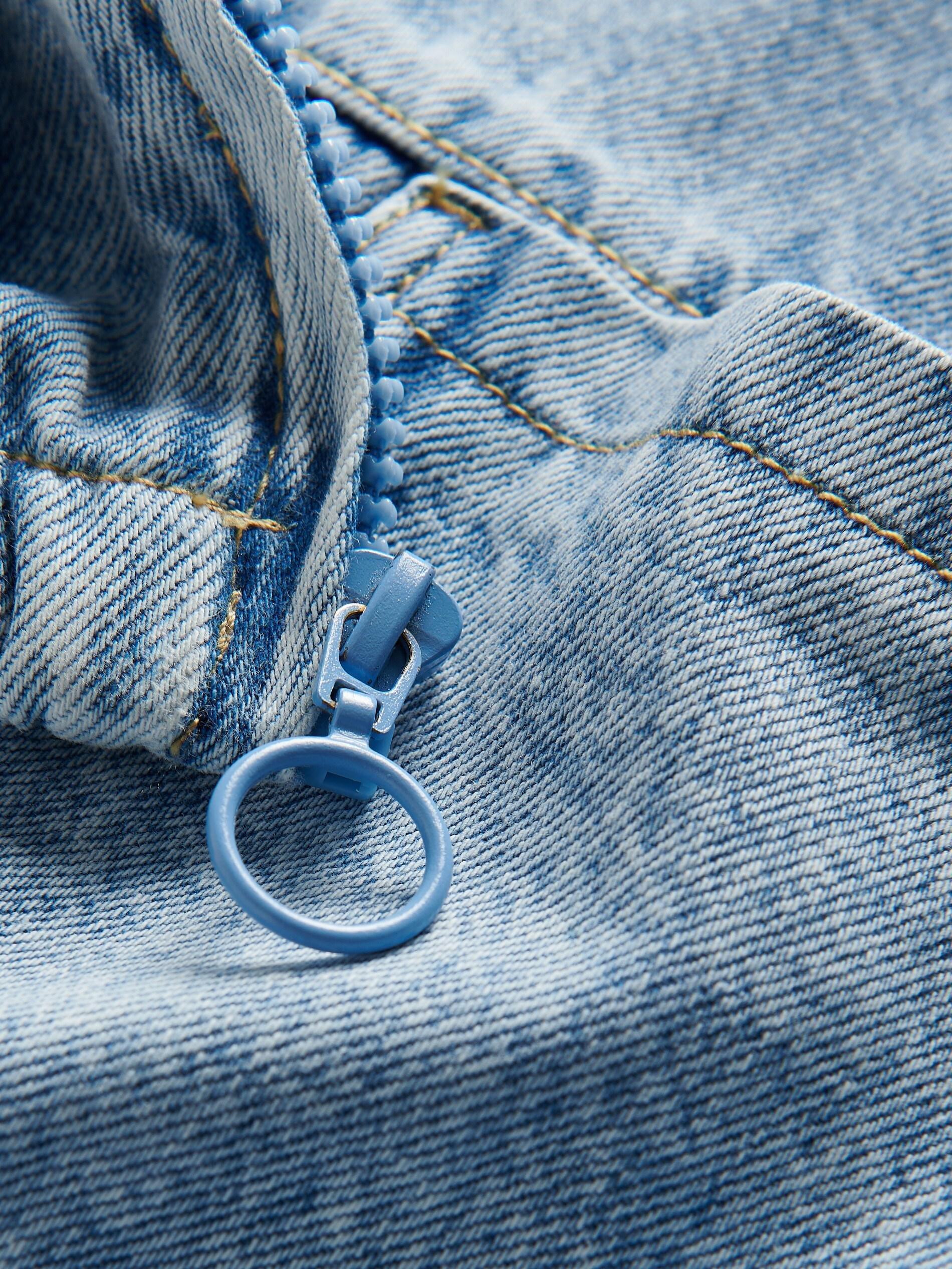 Blue Hooded Denim Jacket, Blue, large image number 5