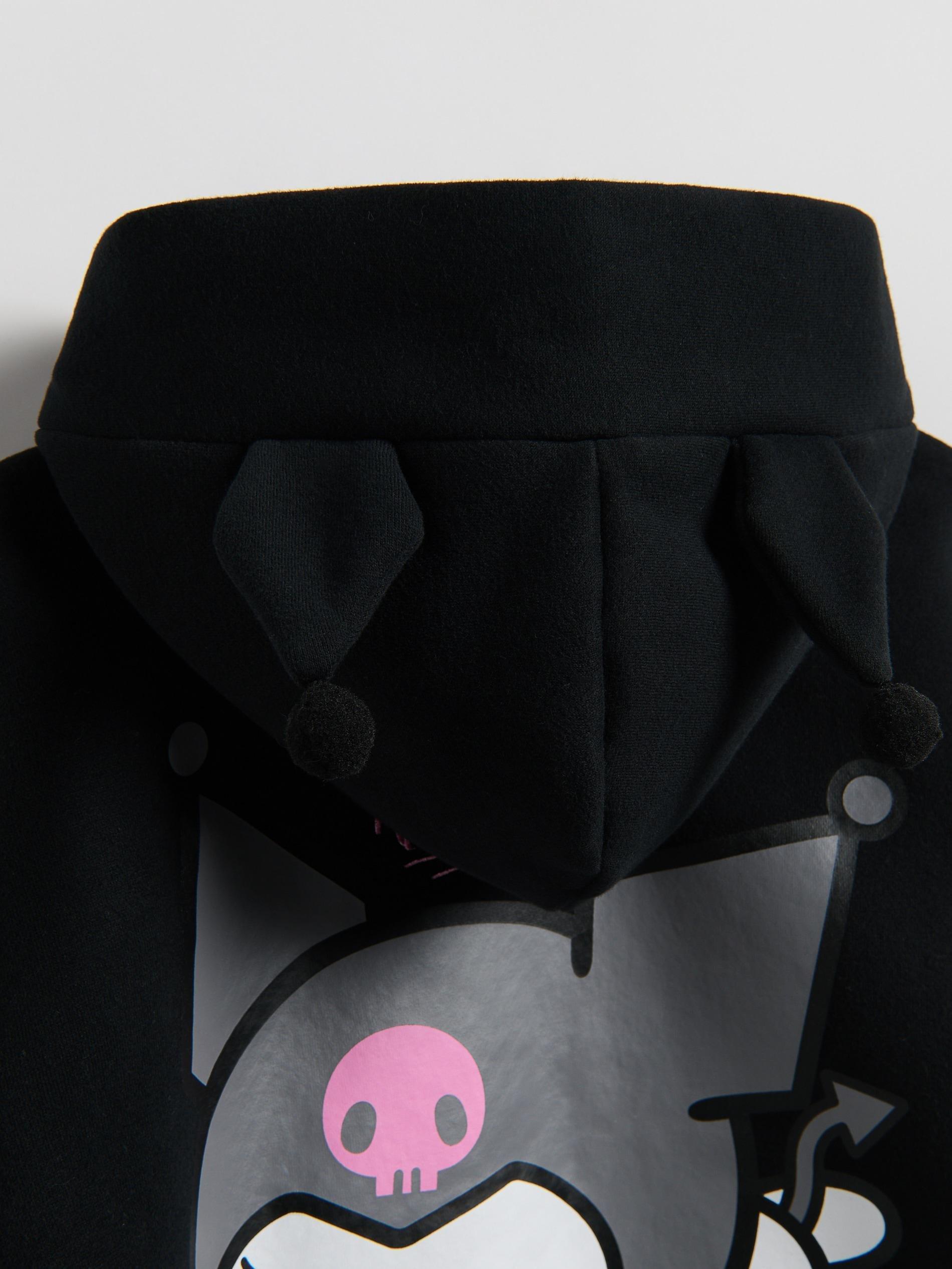 Black Kuromi Hoodie, Black, large image number 3