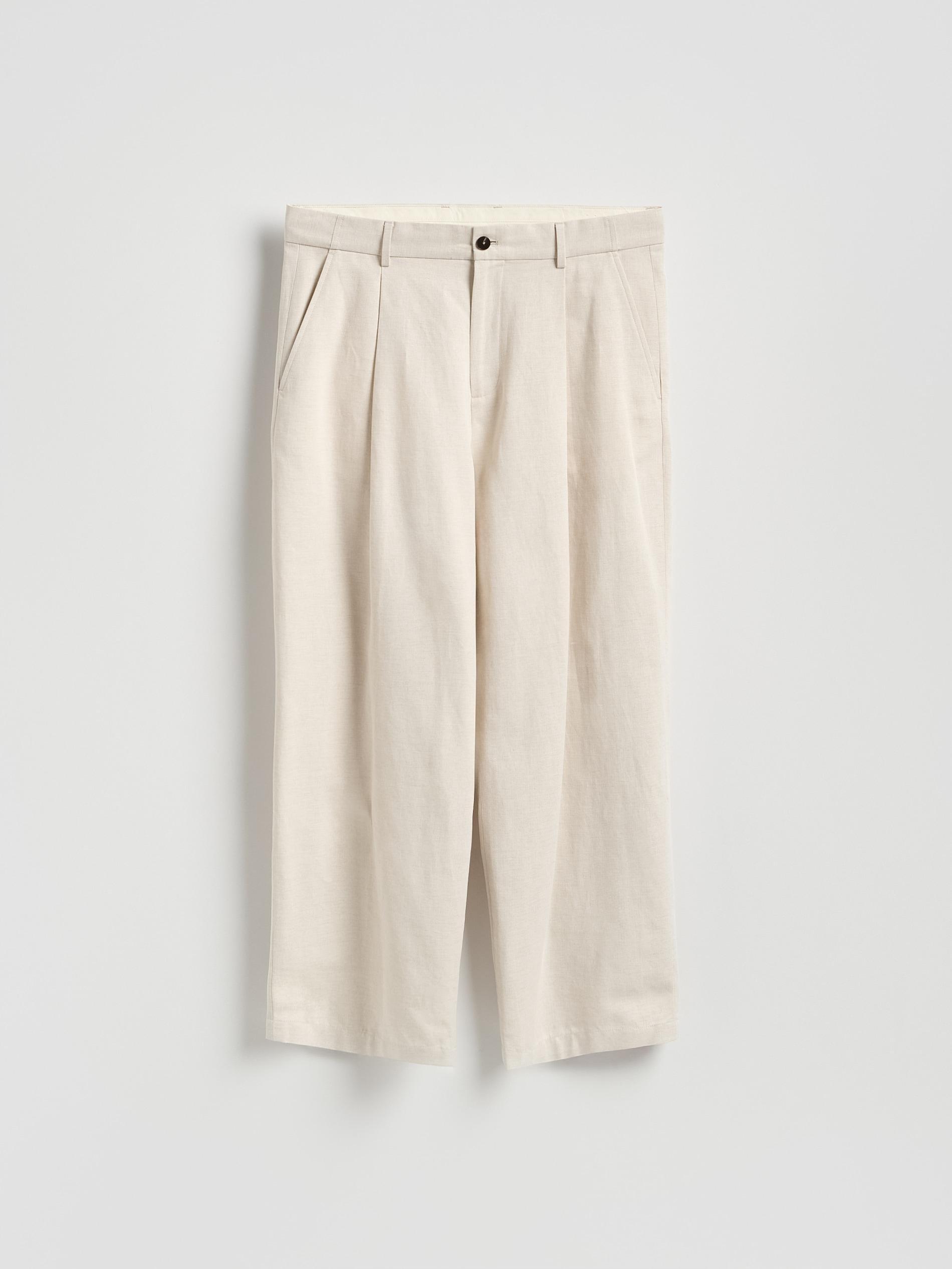 Cream Wide Leg Trousers, Ivory, large image number 3