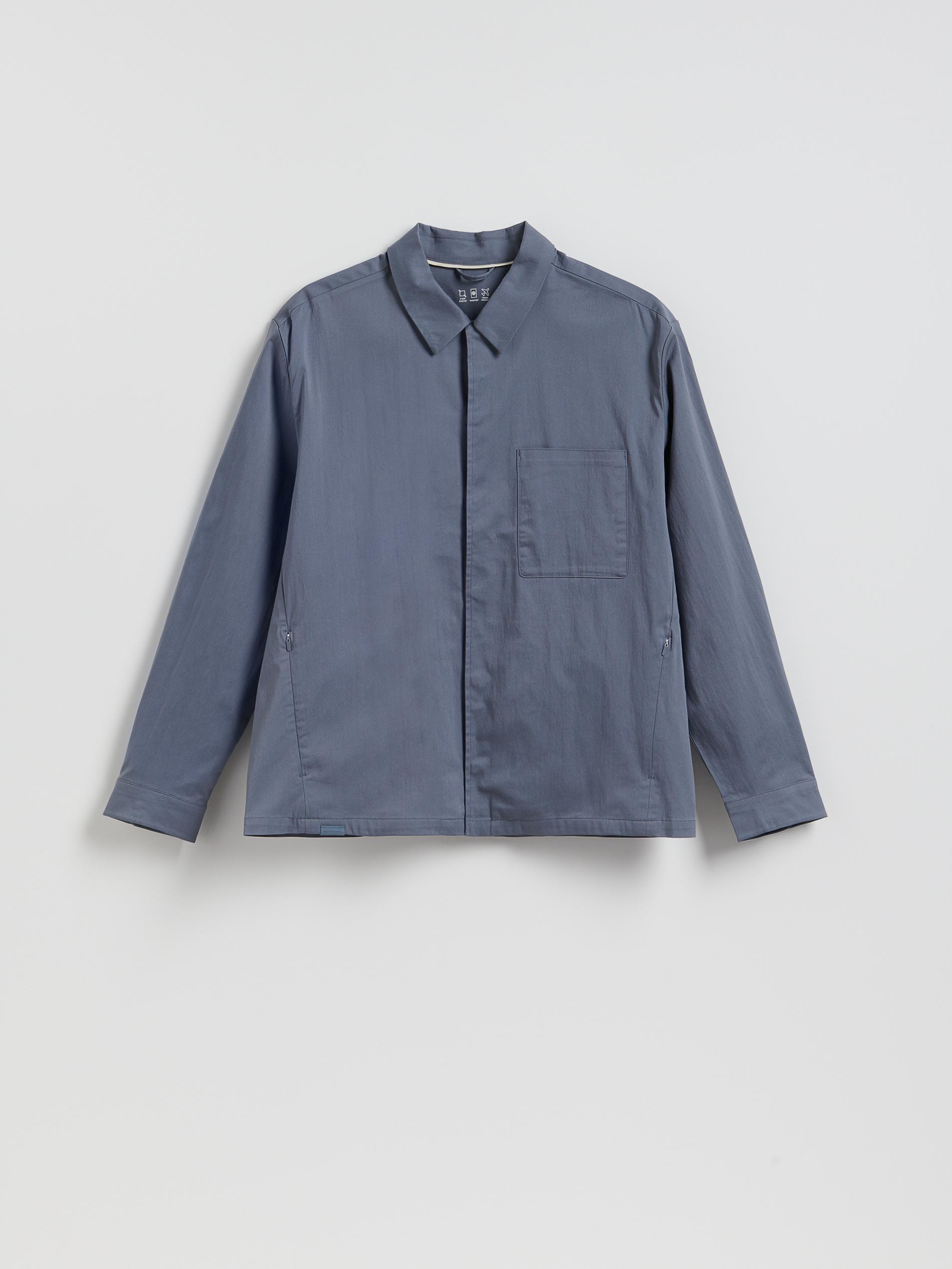 Navy Jacket With Collar, Blue, large image number 4