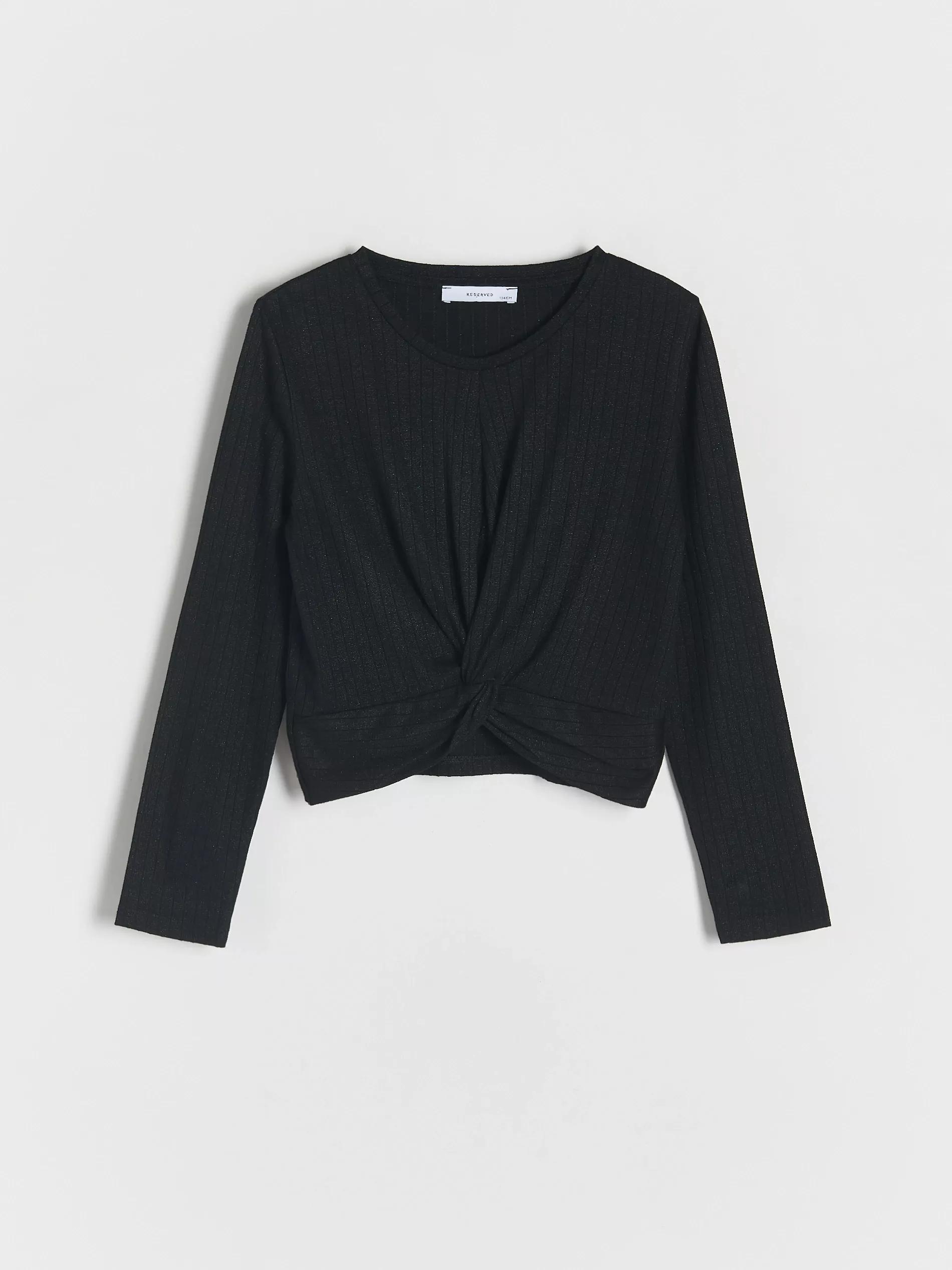 Black Blouse With Metallic Thread, , large image number 2