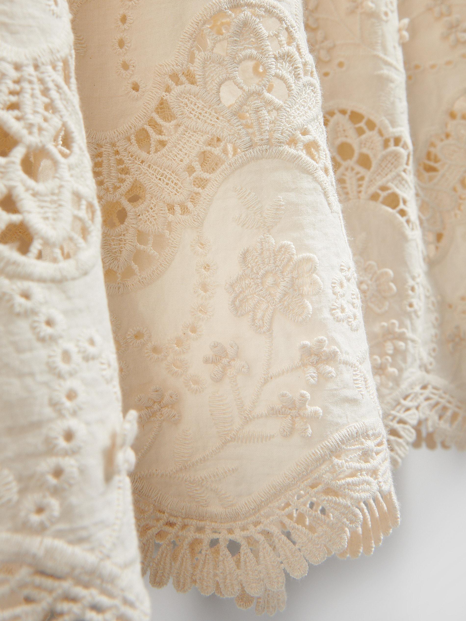 Cream Maxi Skirt With Embroidered Flowers, , large image number 5