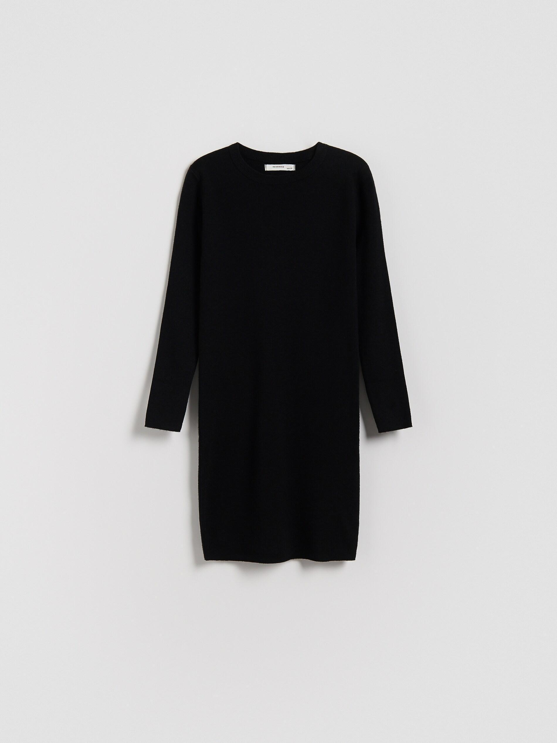 Black Viscose Blend Jersey Dress, Kids Girls, Black, medium