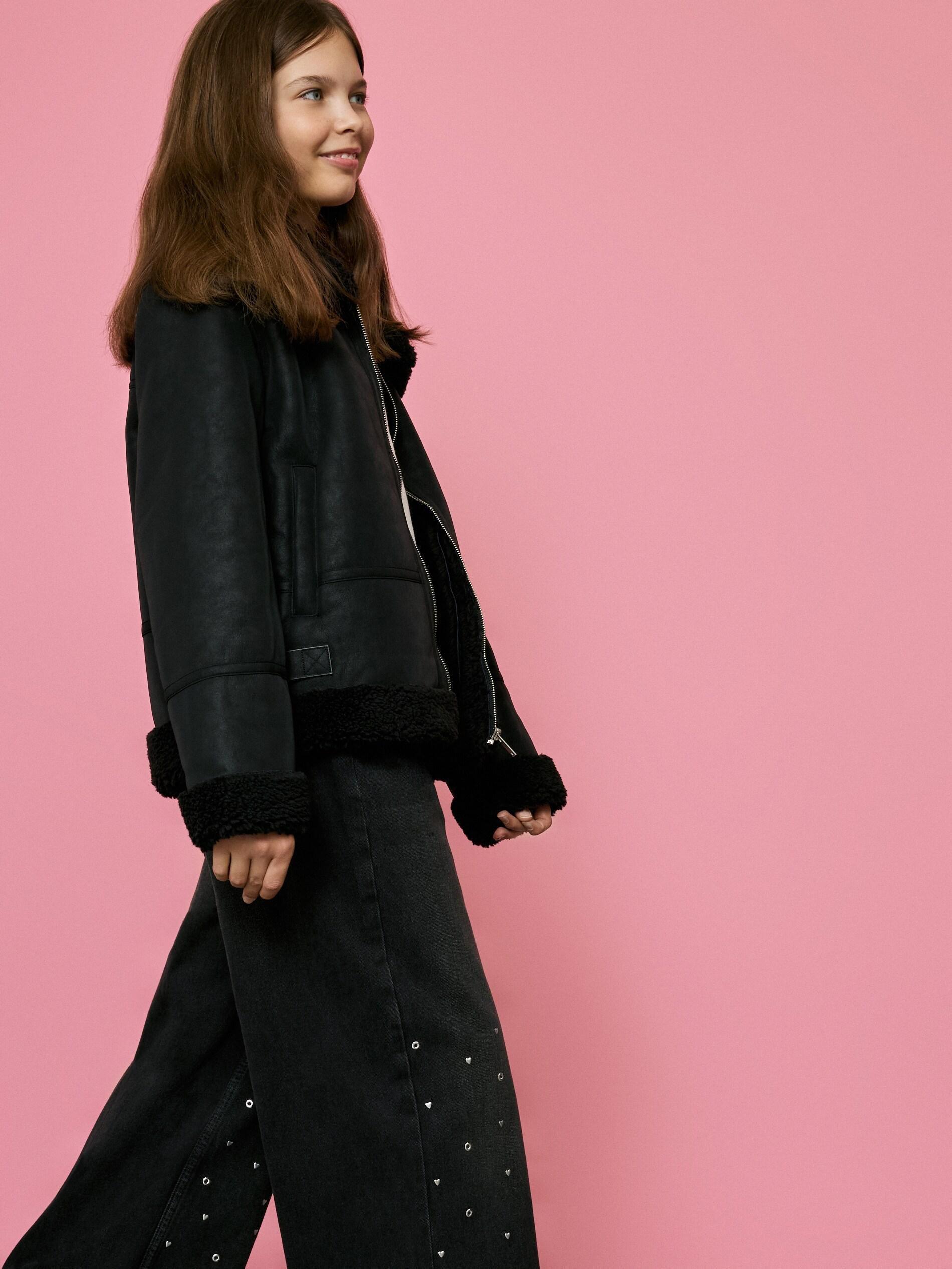 Black Jeans Trousers, Kids Girls, Black, large image number 2