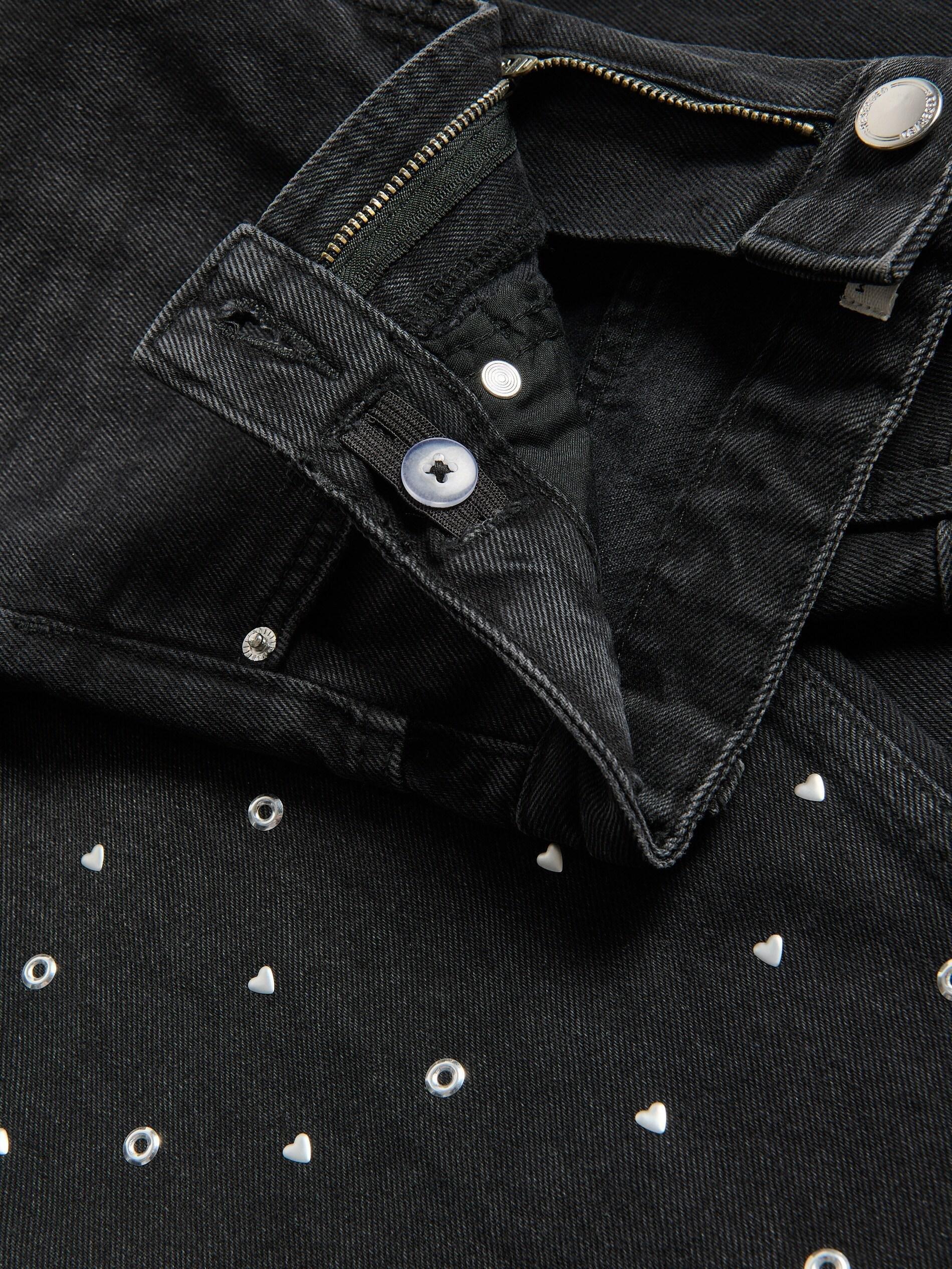 Black Jeans Trousers, Kids Girls, Black, large image number 4